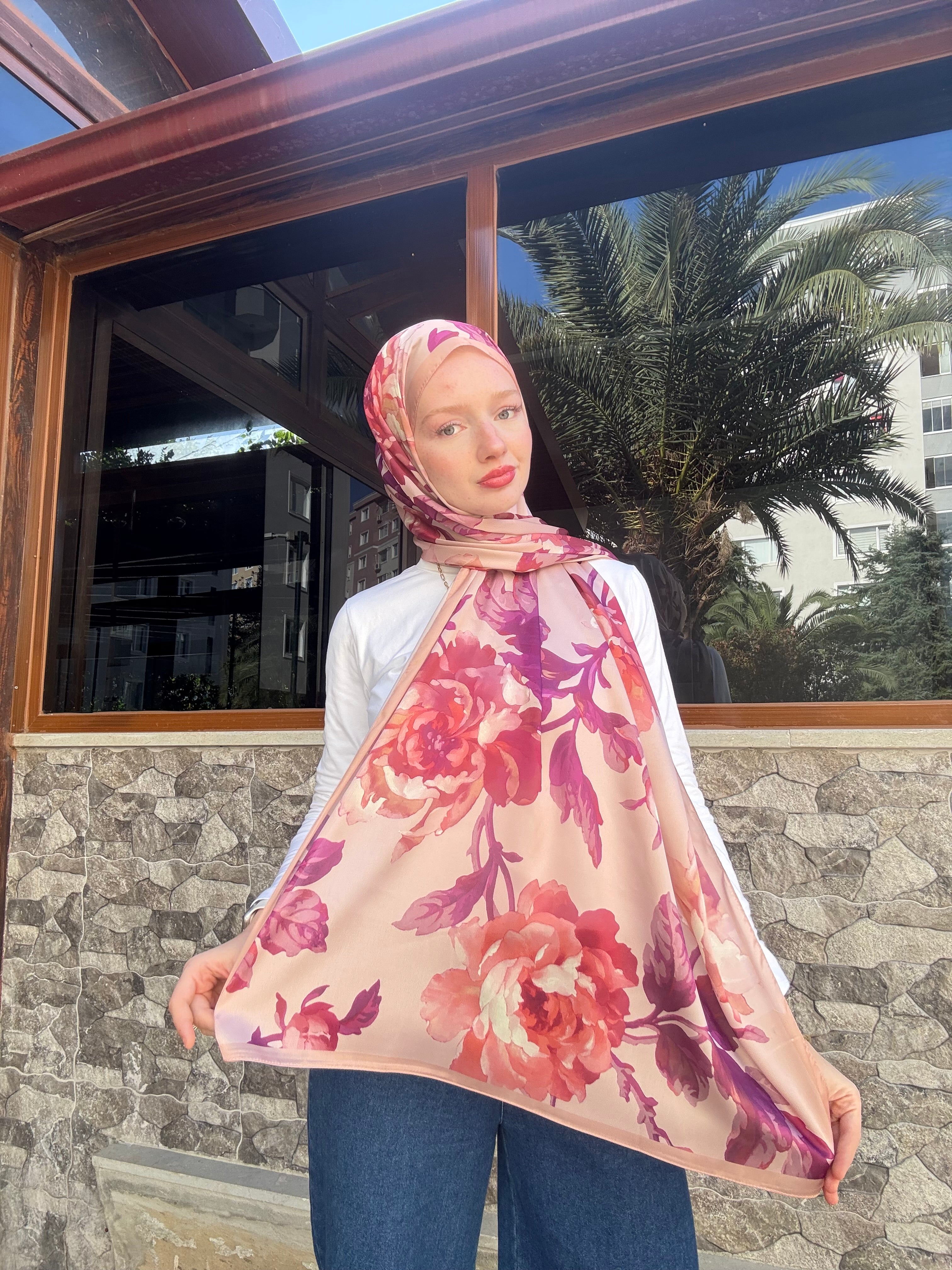 Vual İpek Şal Şeftali