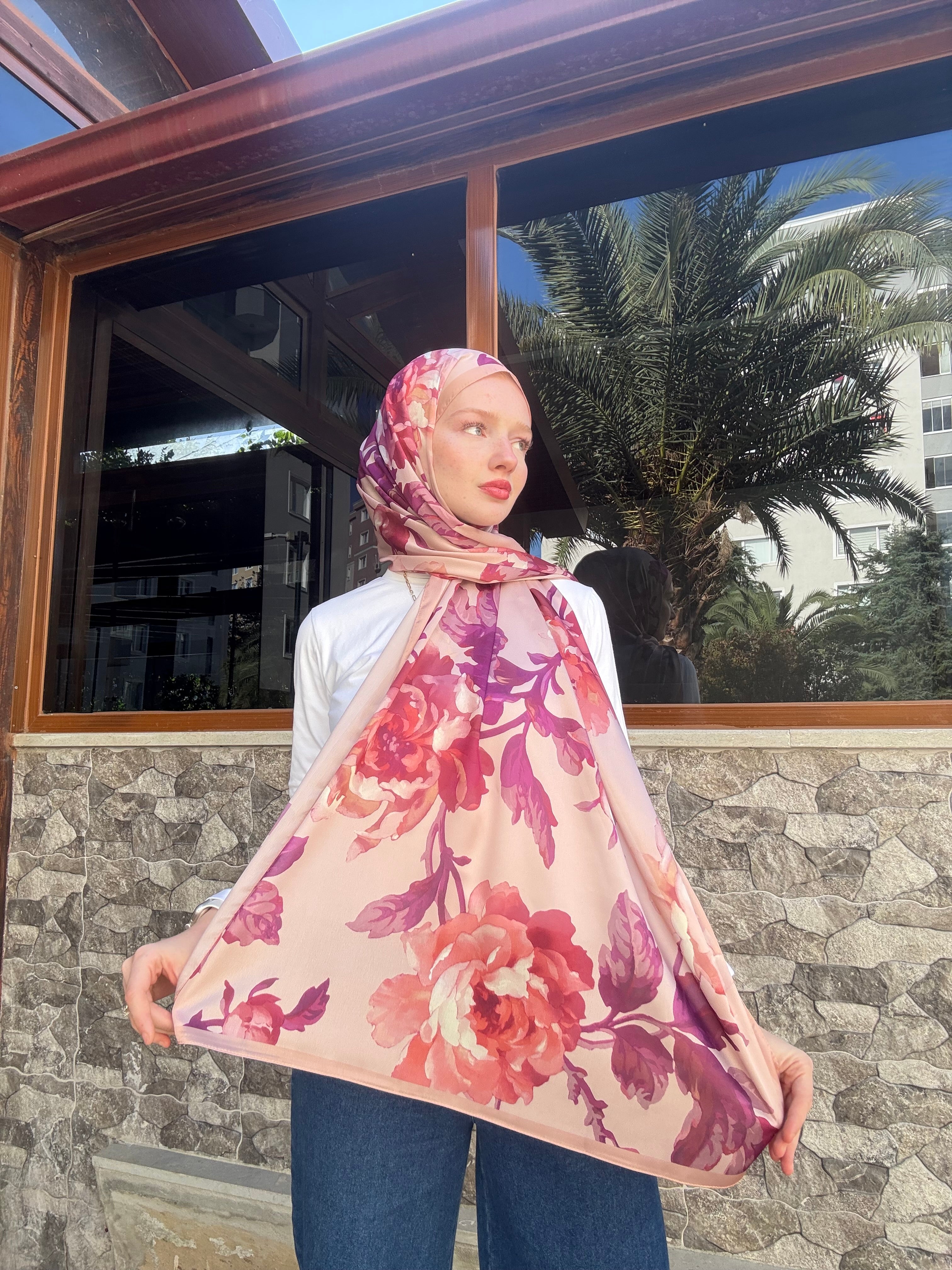 Vual İpek Şal Şeftali