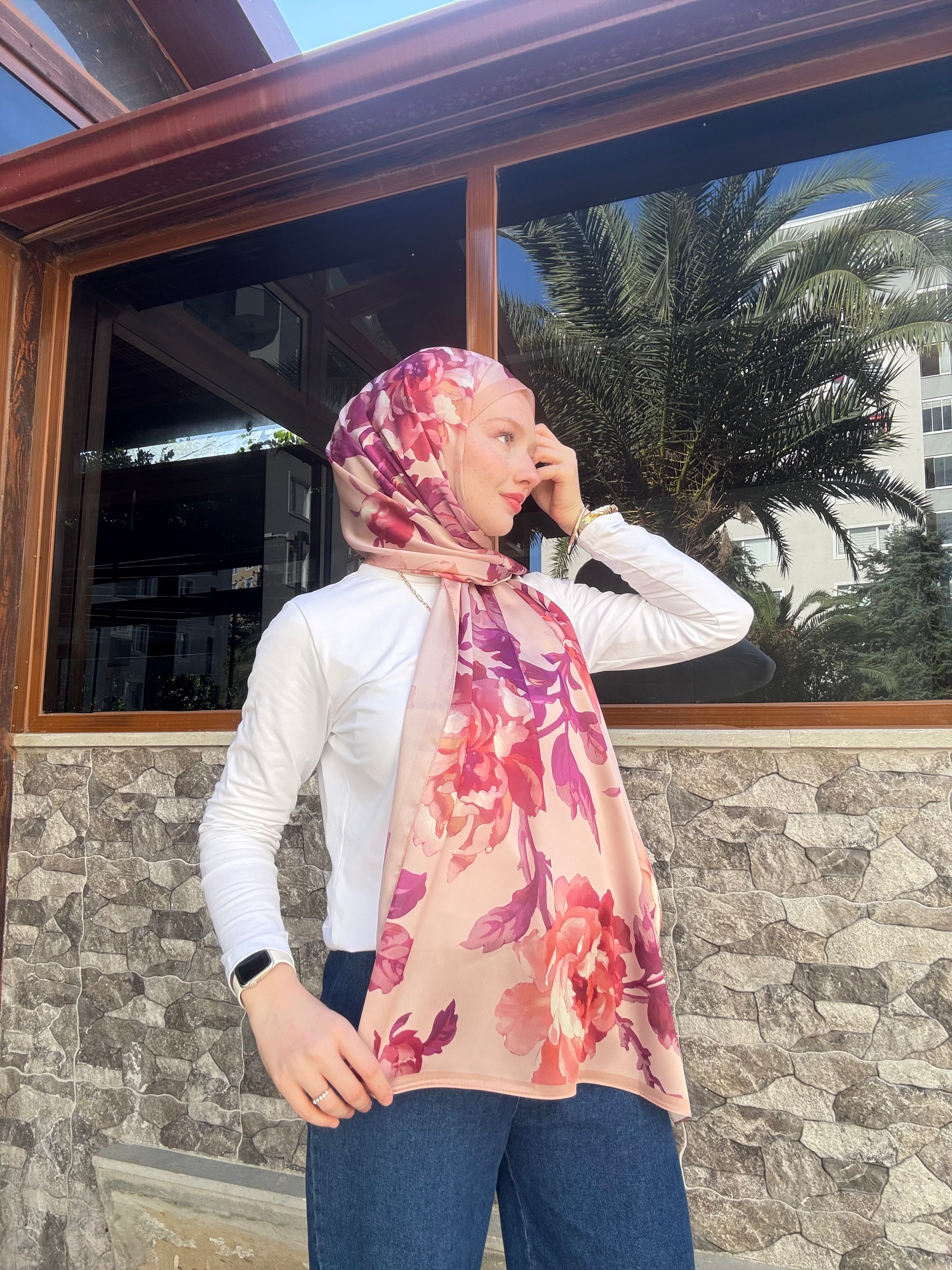 Vual İpek Şal Şeftali