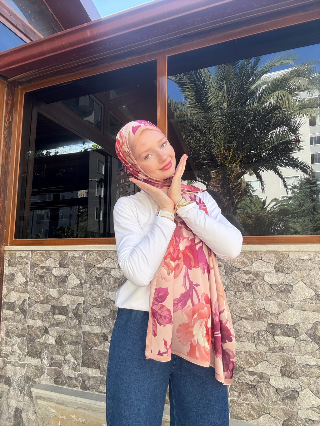 Vual İpek Şal Şeftali