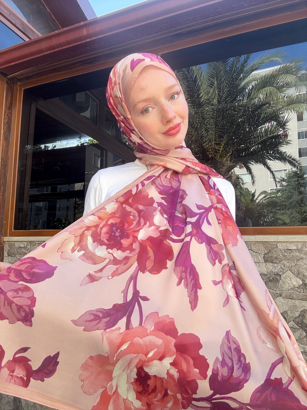 Vual İpek Şal Şeftali