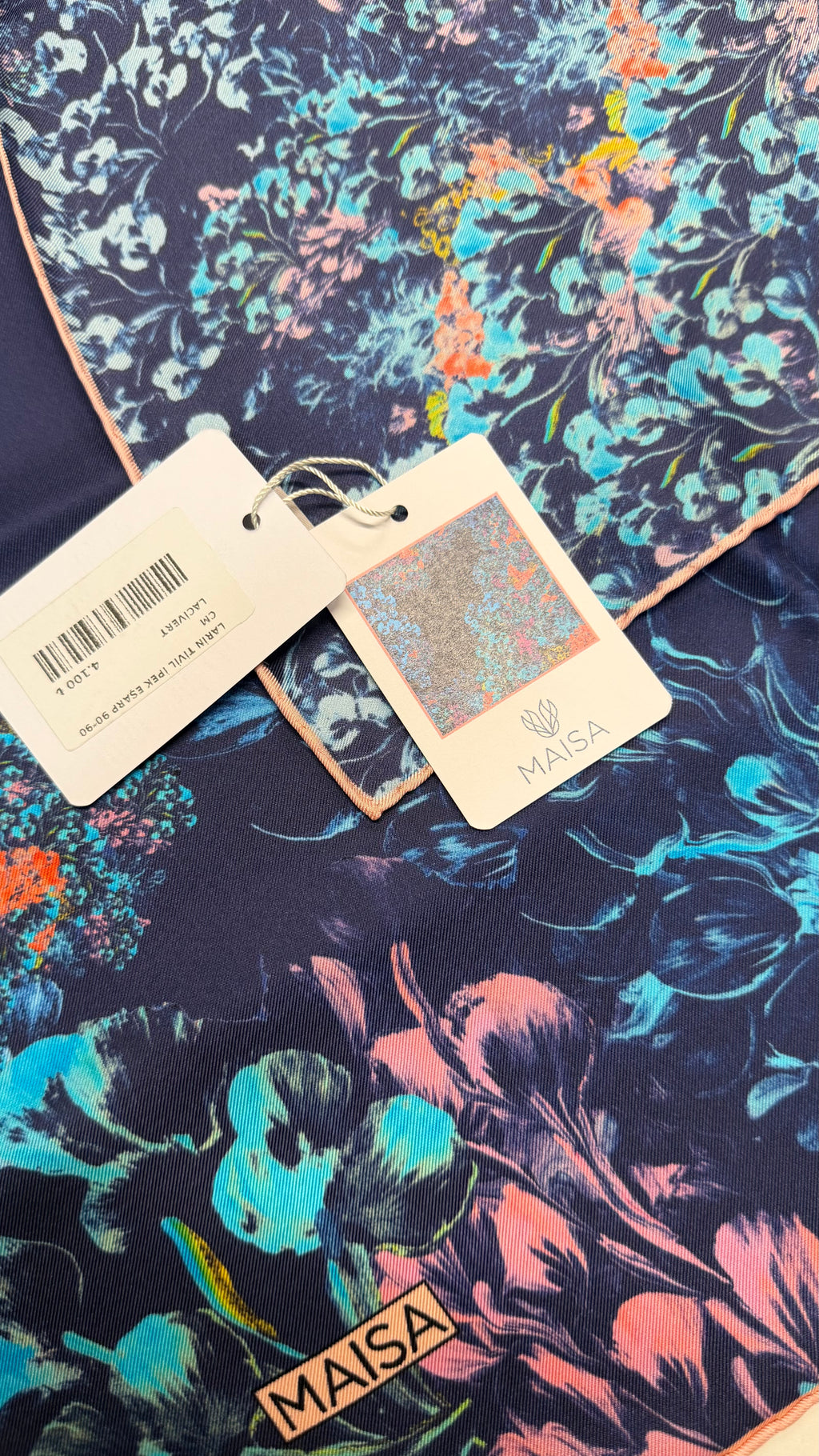 Larin Twill İpek Eşarp Lacivert