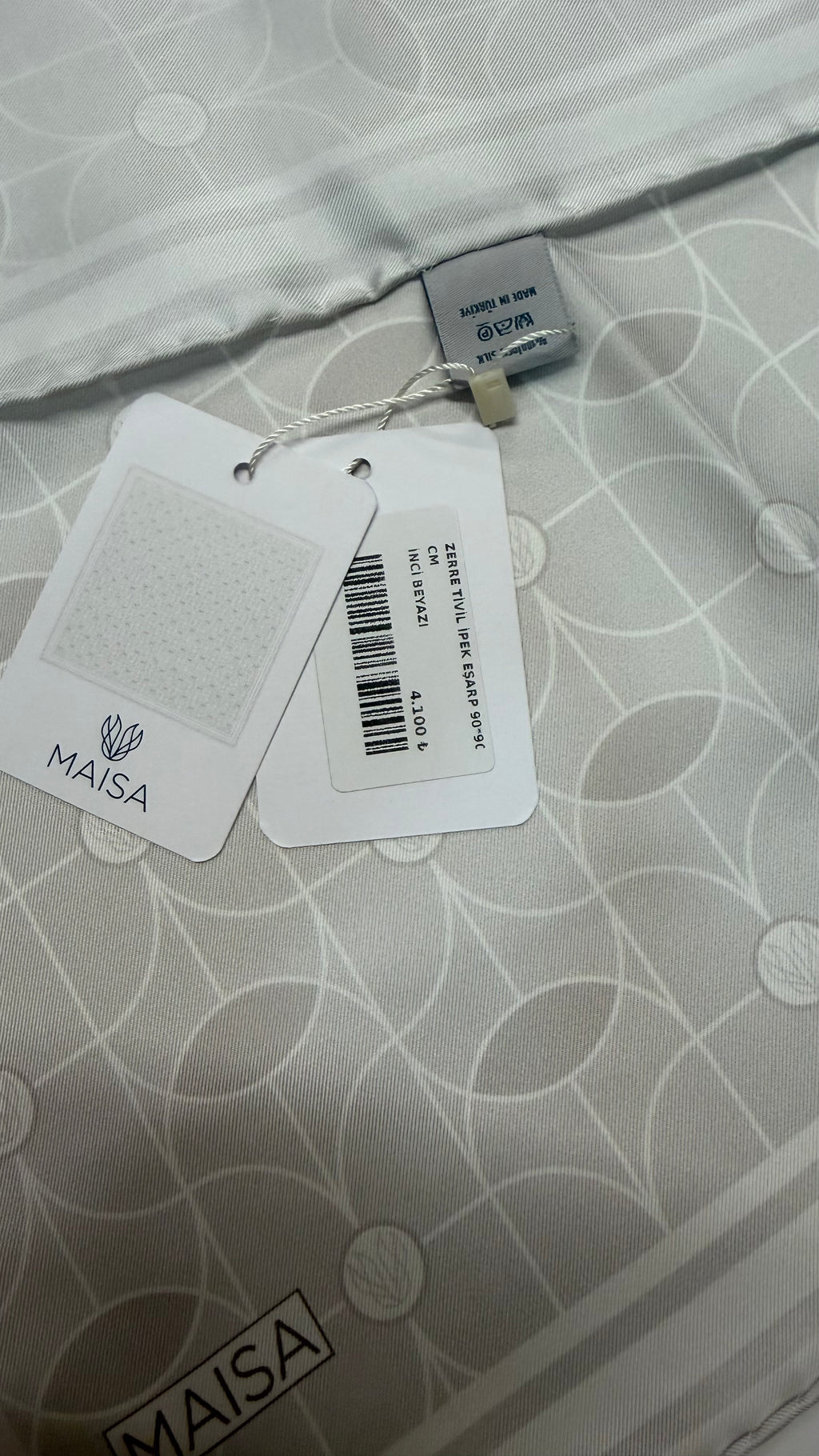 Zerre Twill İpek Eşarp İnci Beyazı