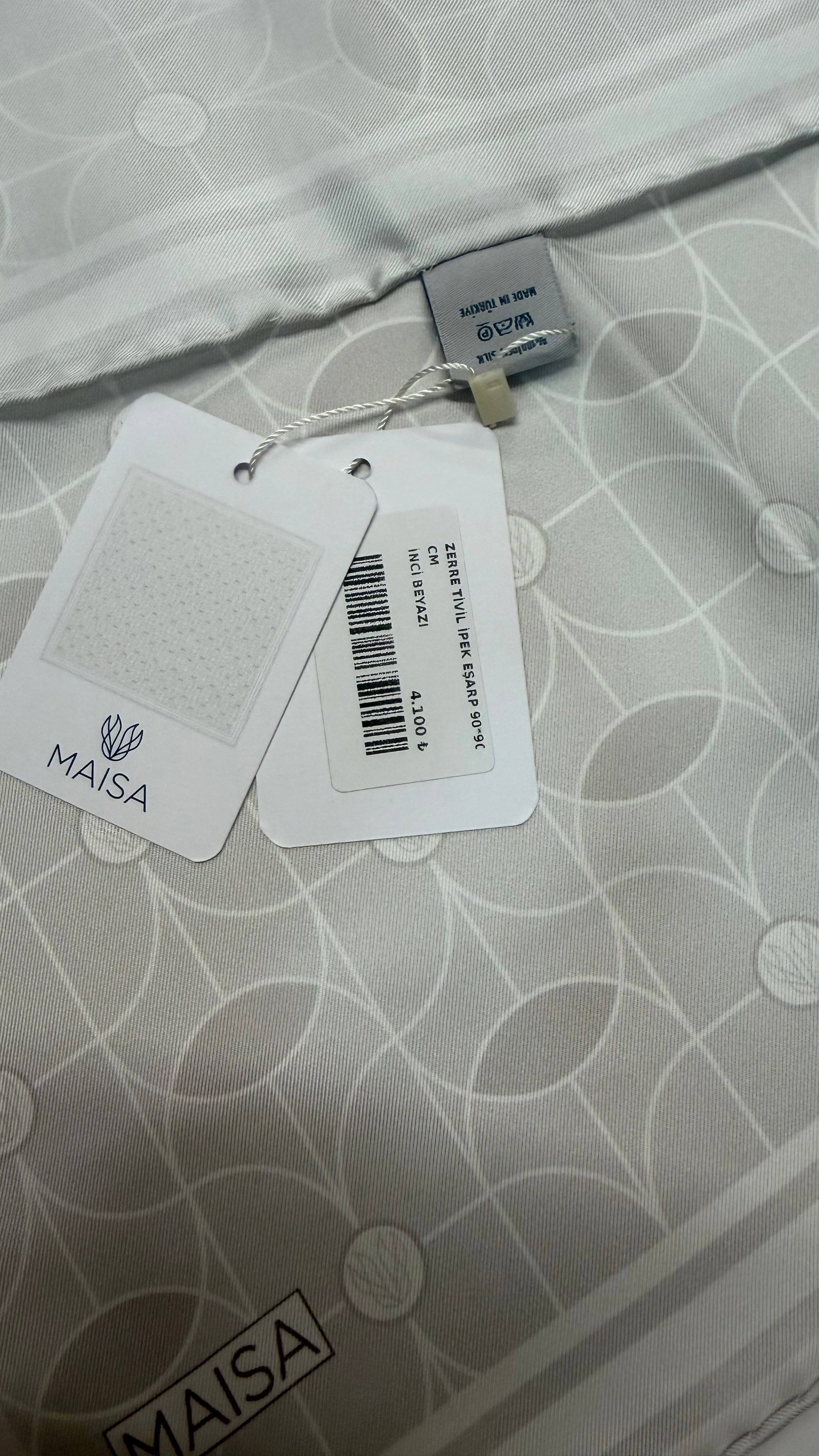 Zerre Twill İpek Eşarp İnci Beyazı