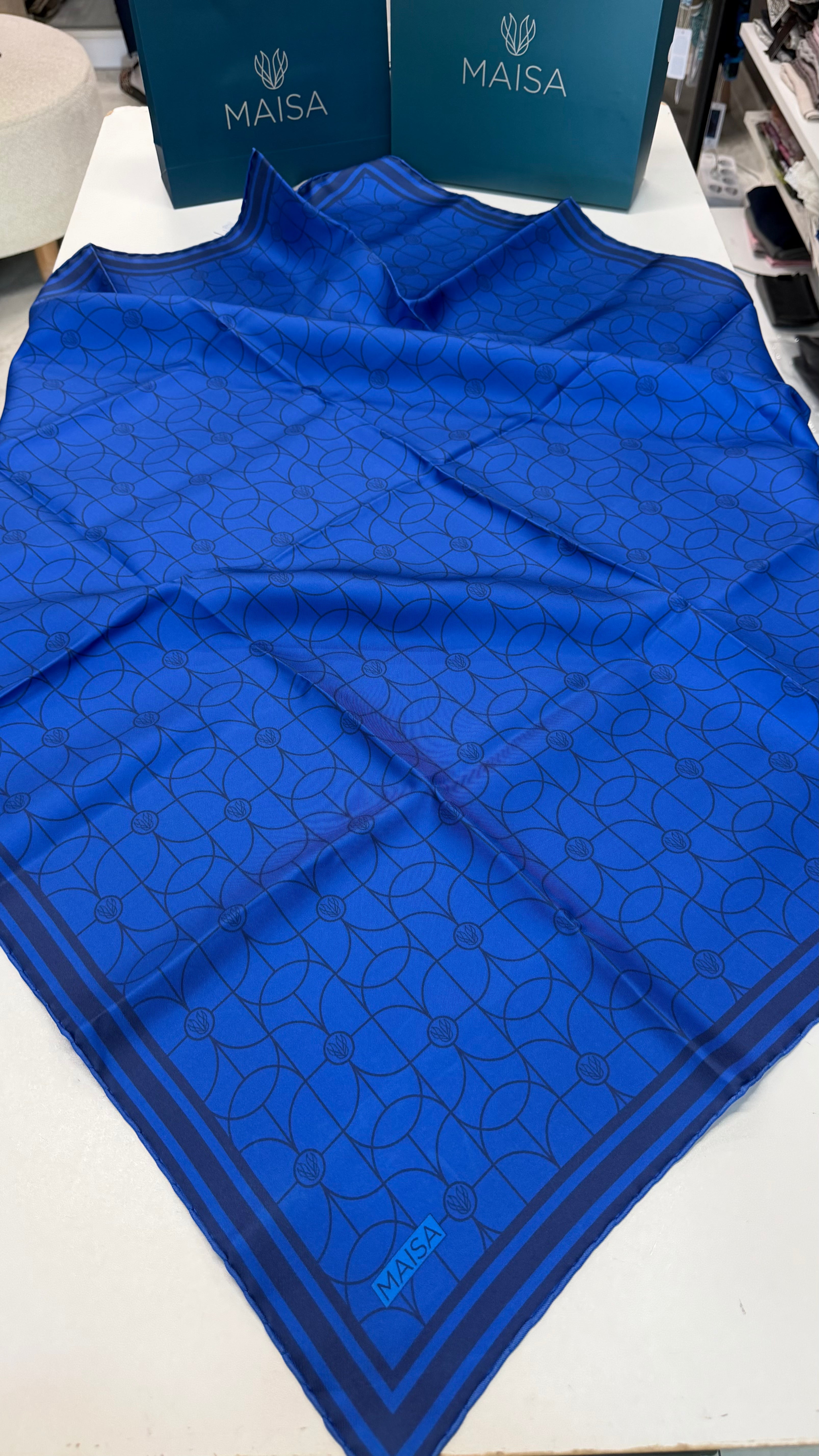 Zerre Twill İpek Eşarp Saks