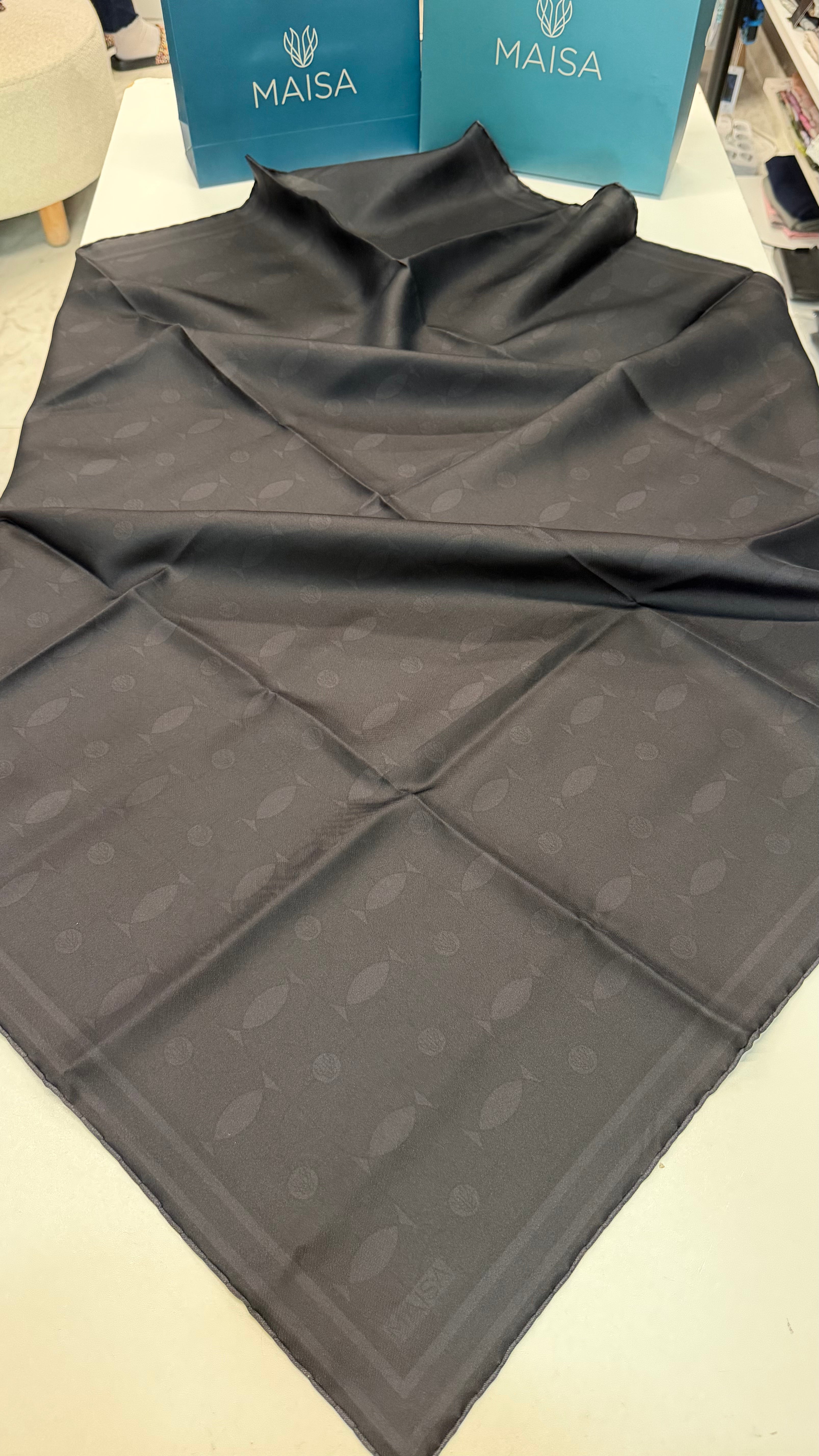 Zerre Twill İpek Eşarp Siyah