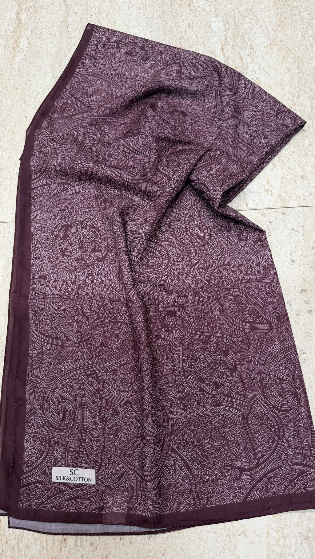 Etro Floş Pamuk Şal Mürdüm