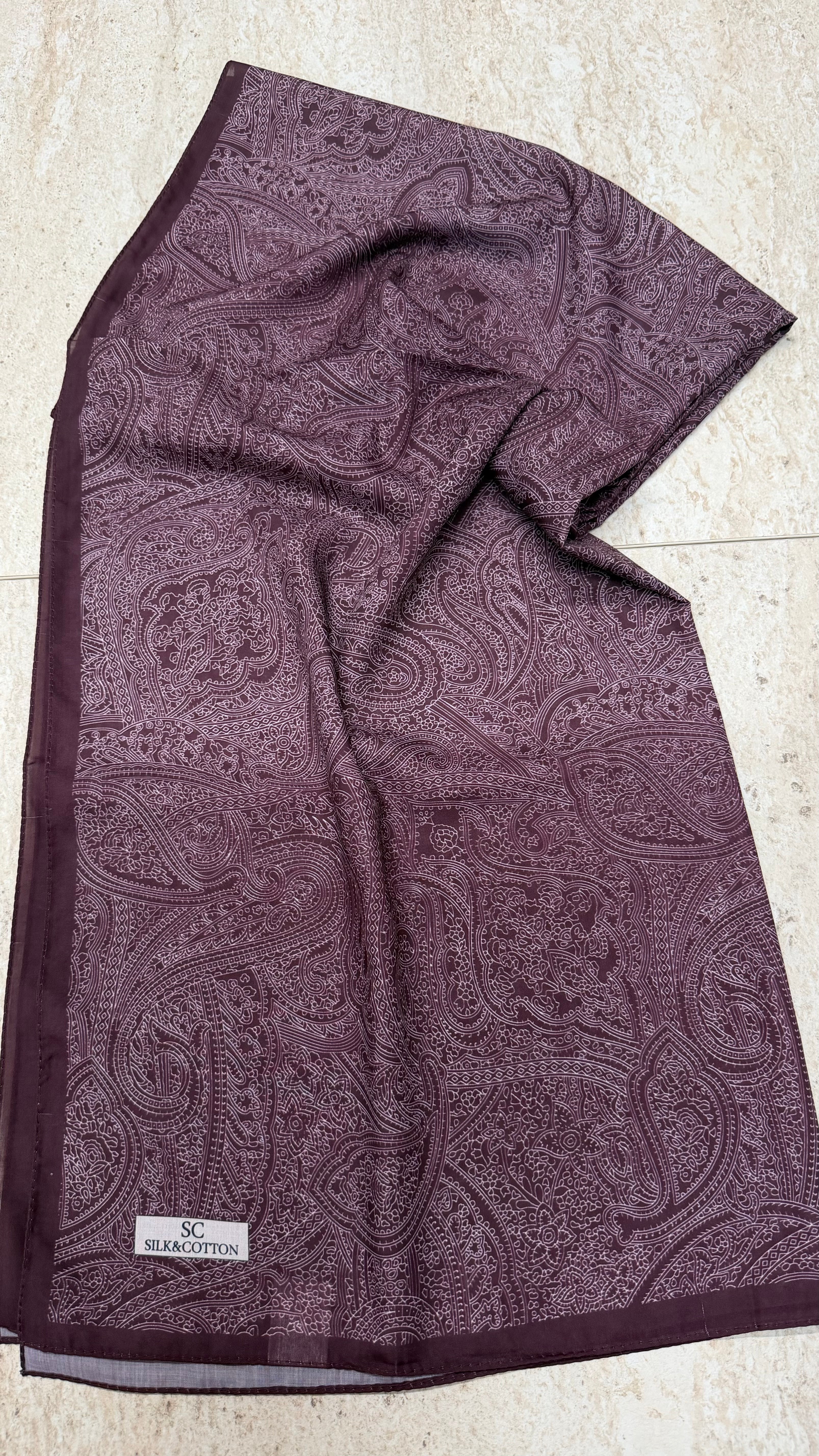 Etro Floş Pamuk Şal Mürdüm
