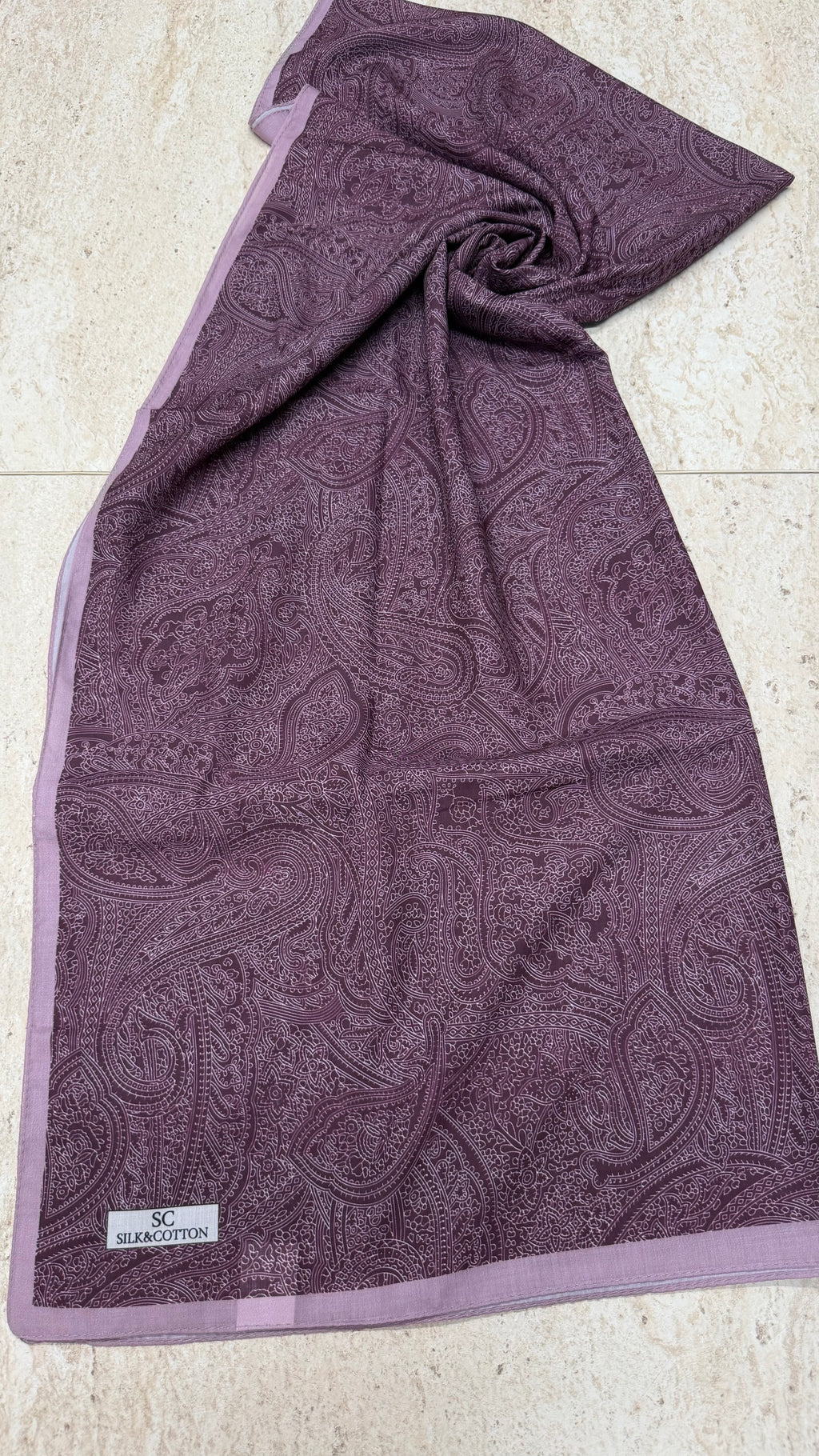 Etro Floş Pamuk Şal Böğürtlen