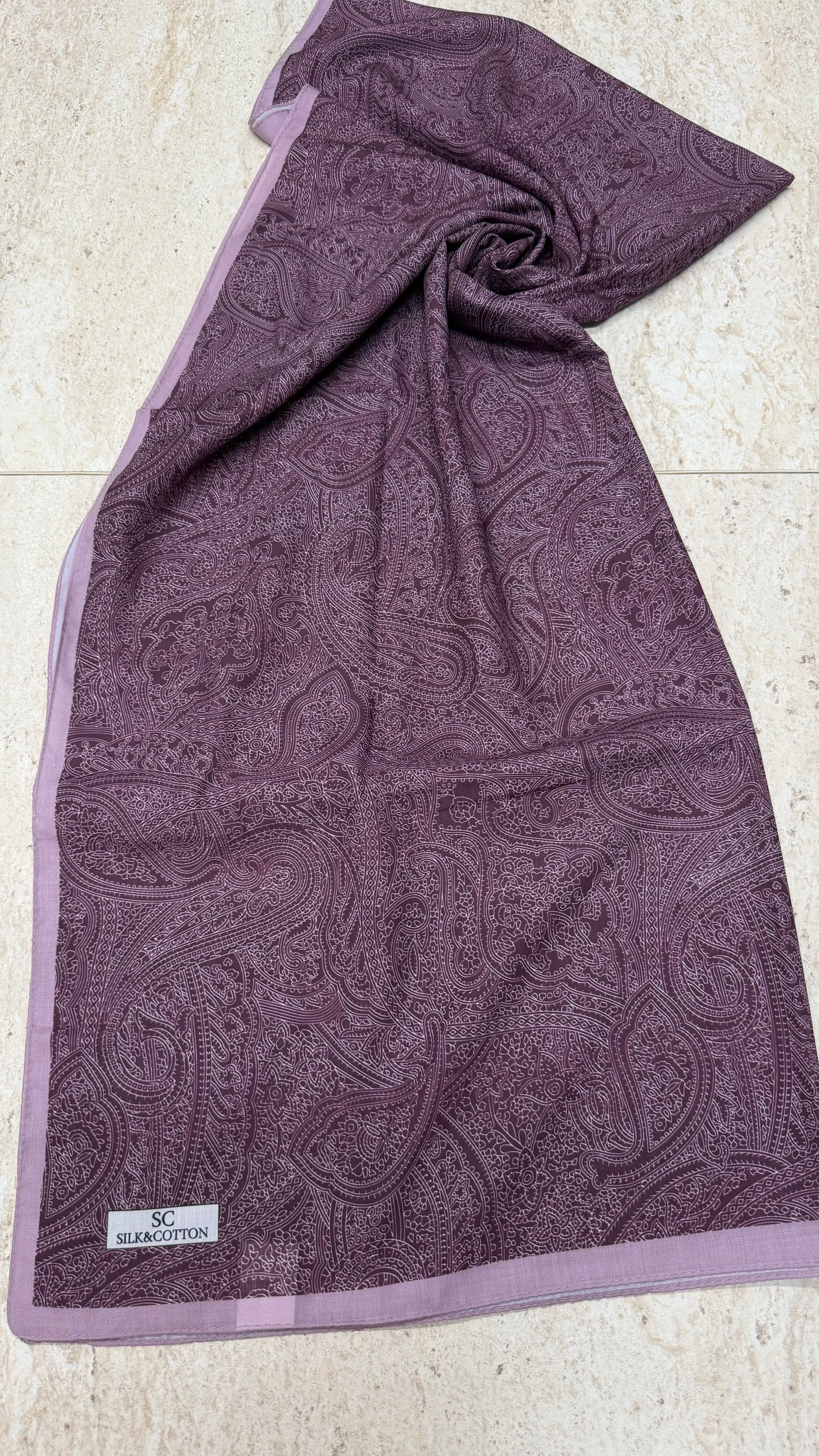 Etro Floş Pamuk Şal Böğürtlen