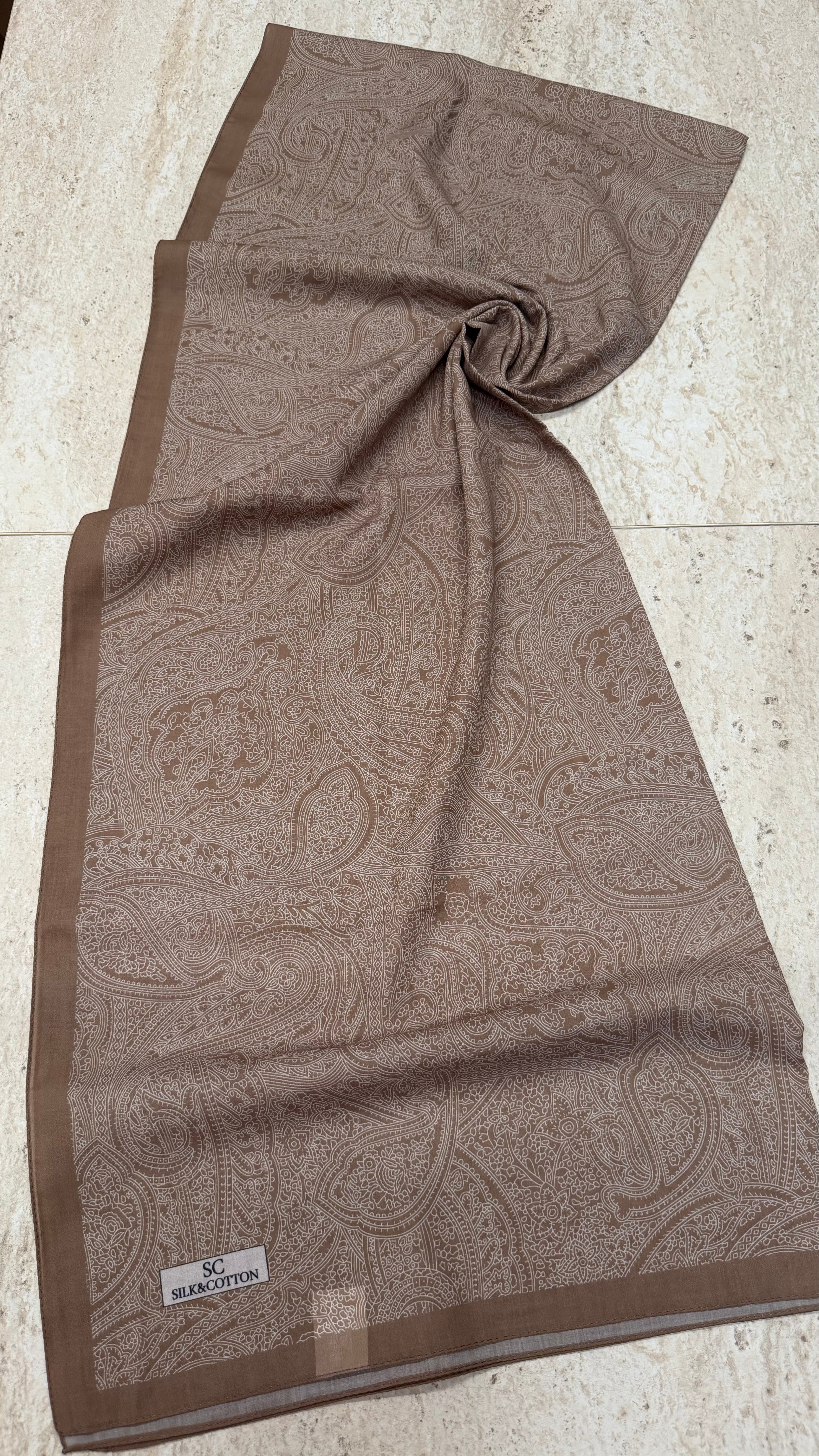Etro Floş Pamuk Şal Latte