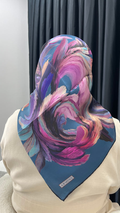 Armine '25-'26 Saf İpek Kış Sezonu Mavi-Pembe