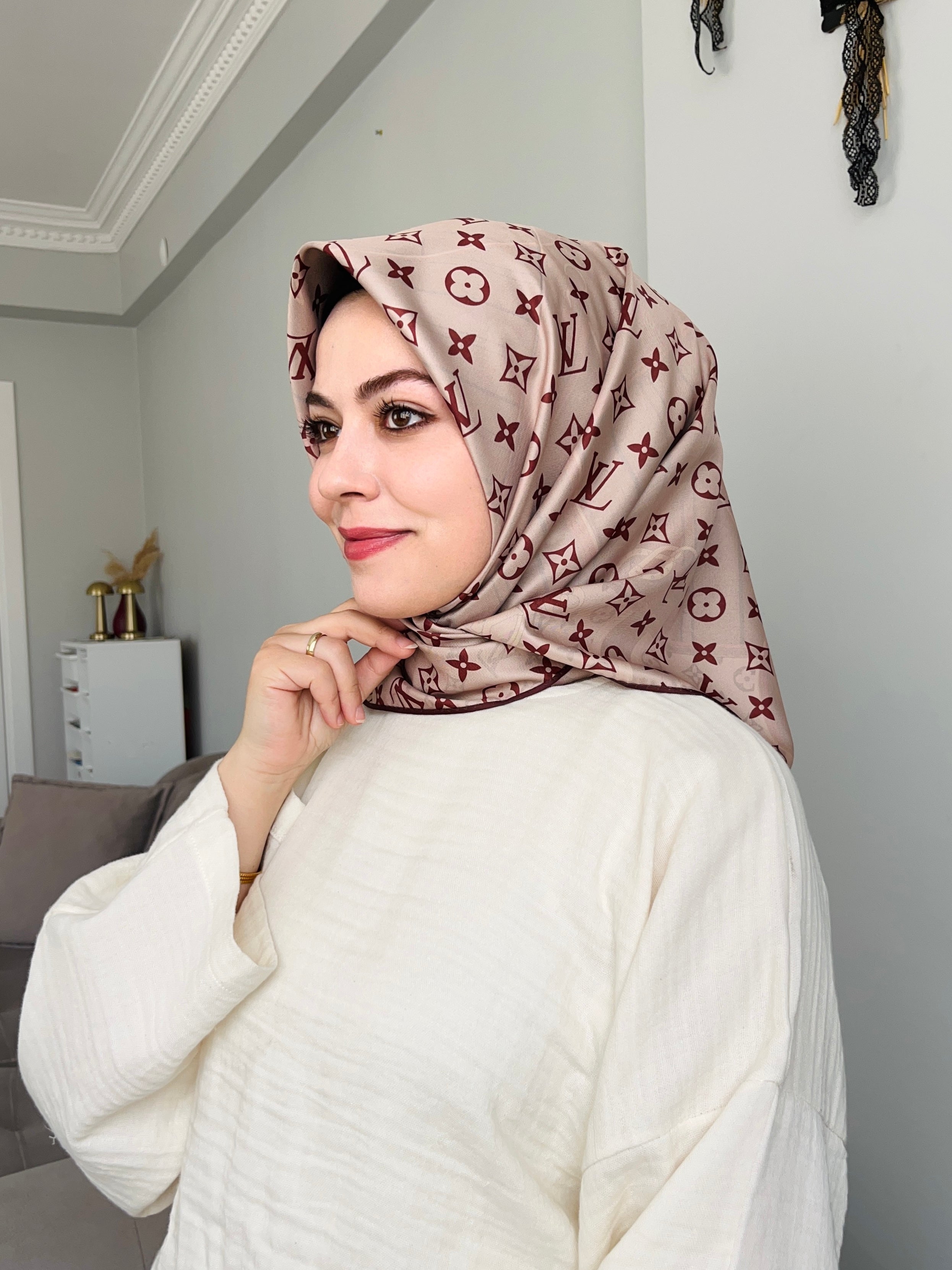 İthal Twill İpek Eşarp Bordo