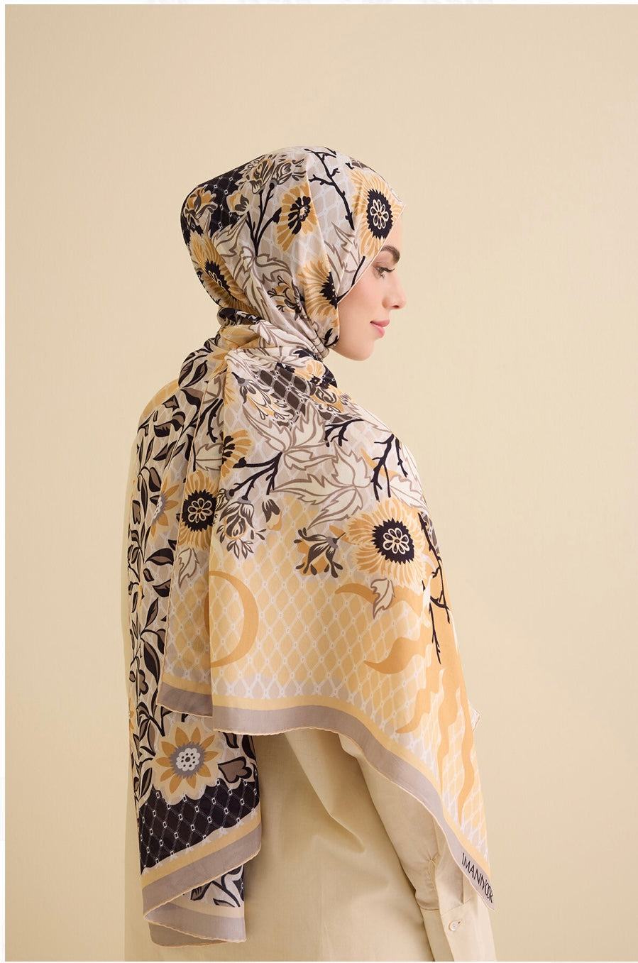 Çit Altın Floş Viskon Şal