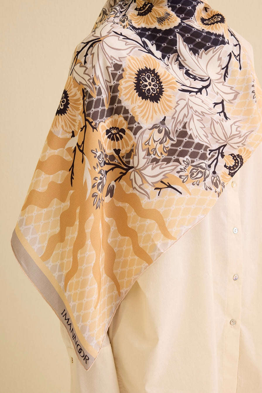 Çit Altın Floş Viskon Şal