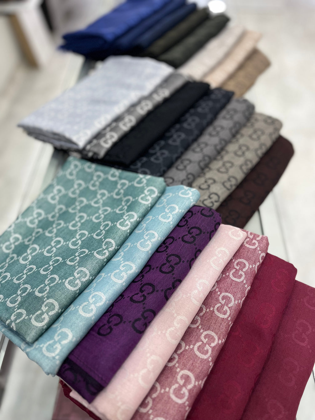 İthal Yün Pamuk Şal G Desen Duman