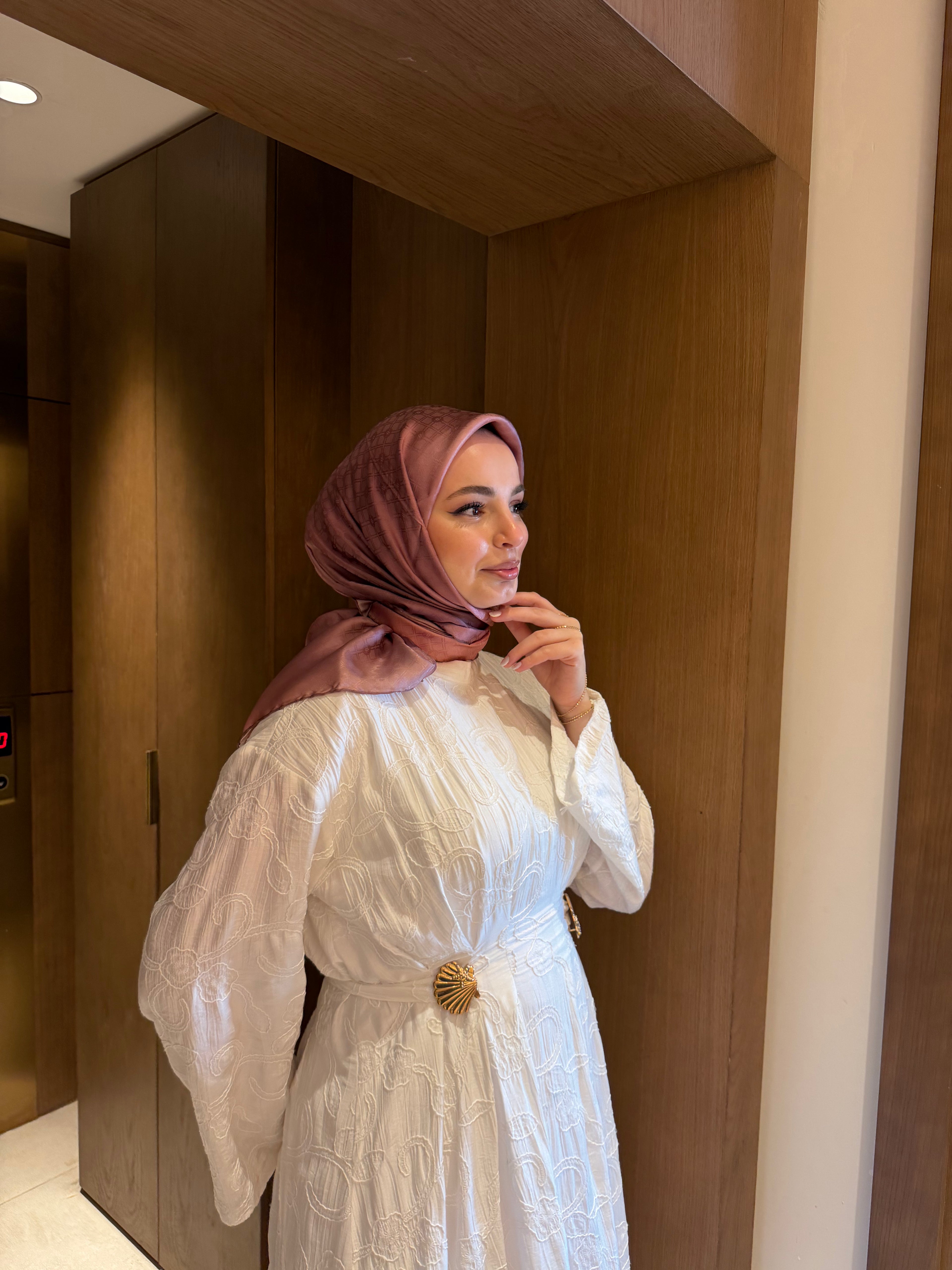Armine'27 Kış Jakar Twill İpek Pudra