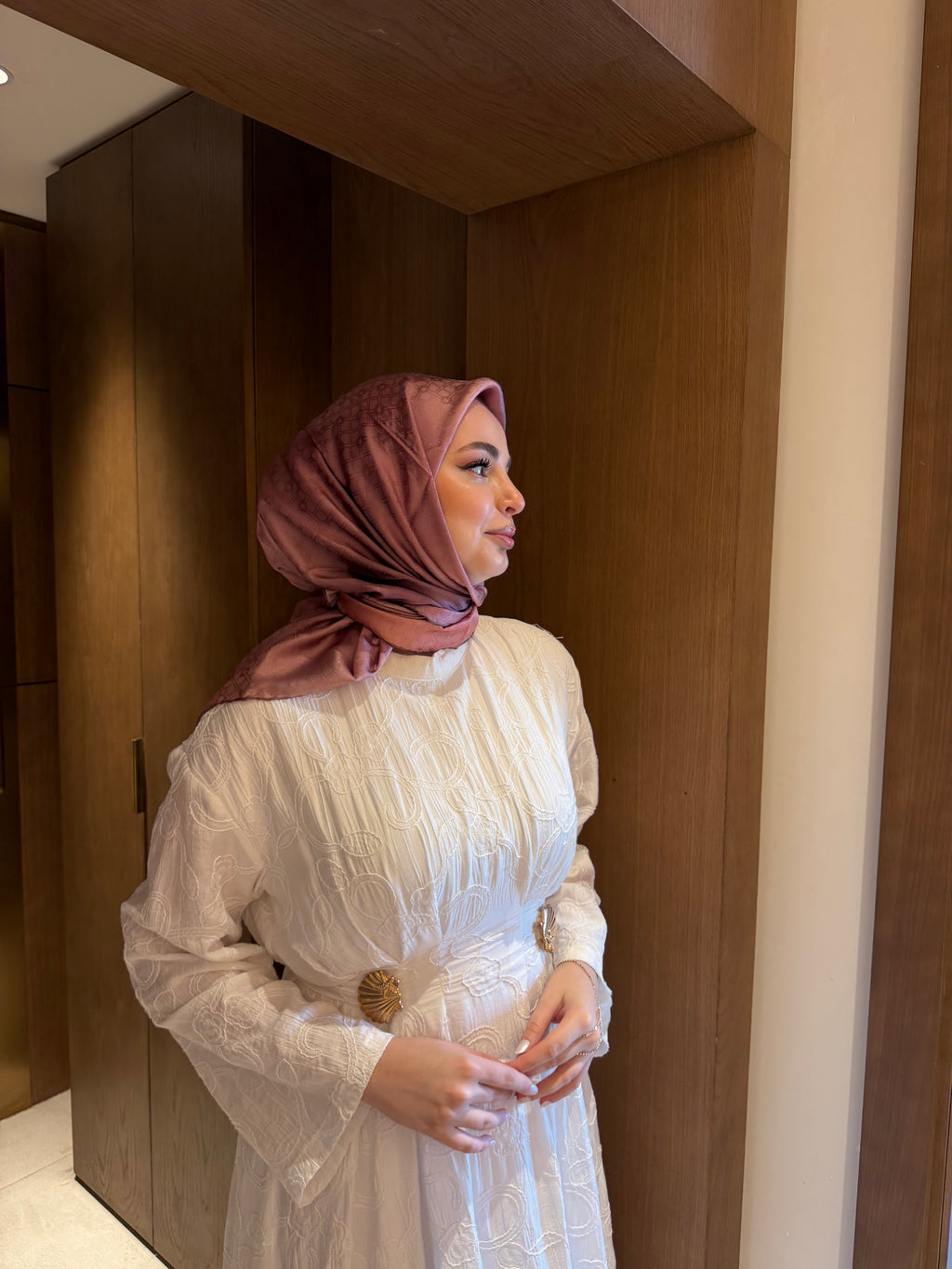 Armine'27 Kış Jakar Twill İpek Pudra