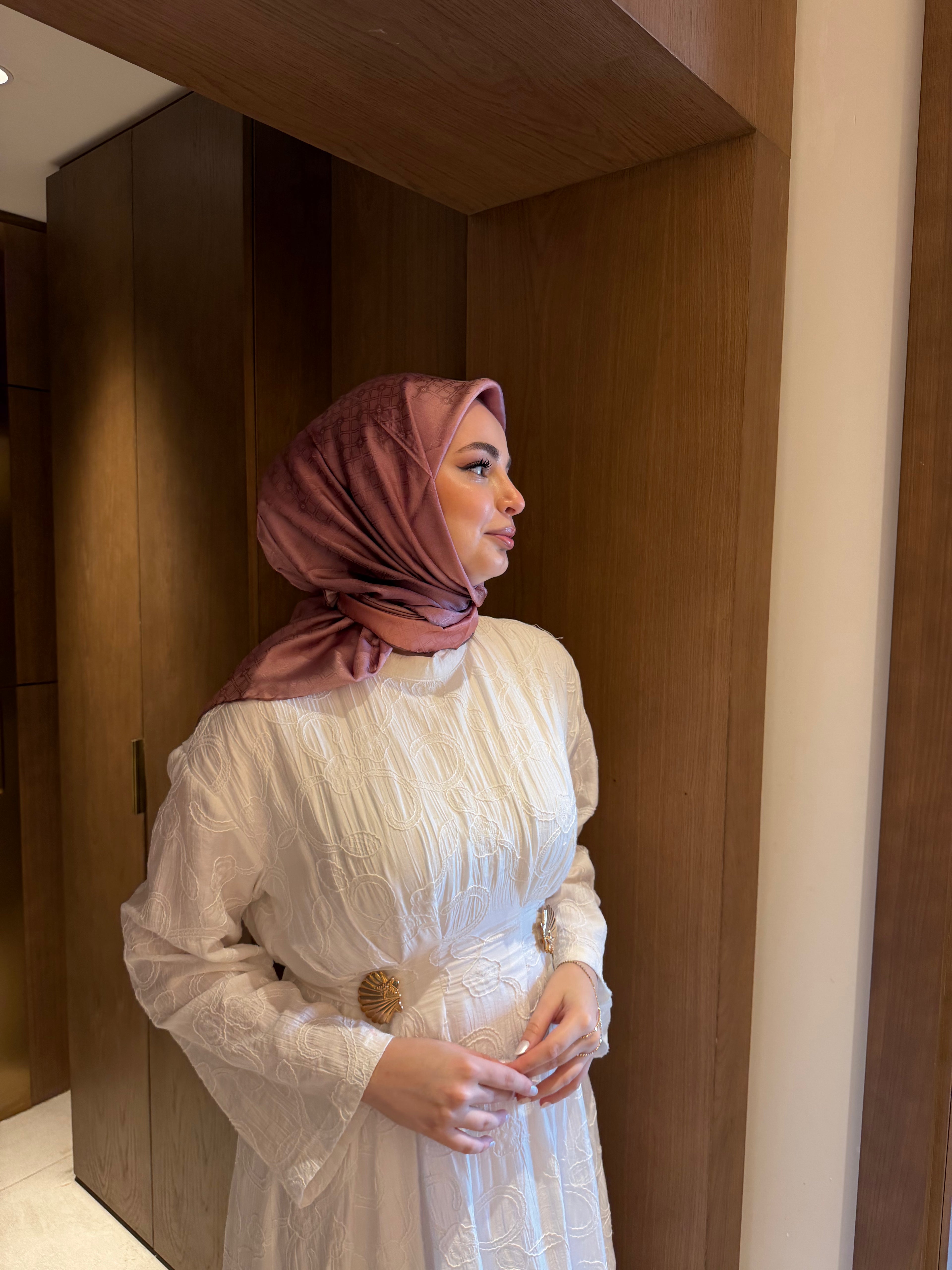 Armine'27 Kış Jakar Twill İpek Pudra