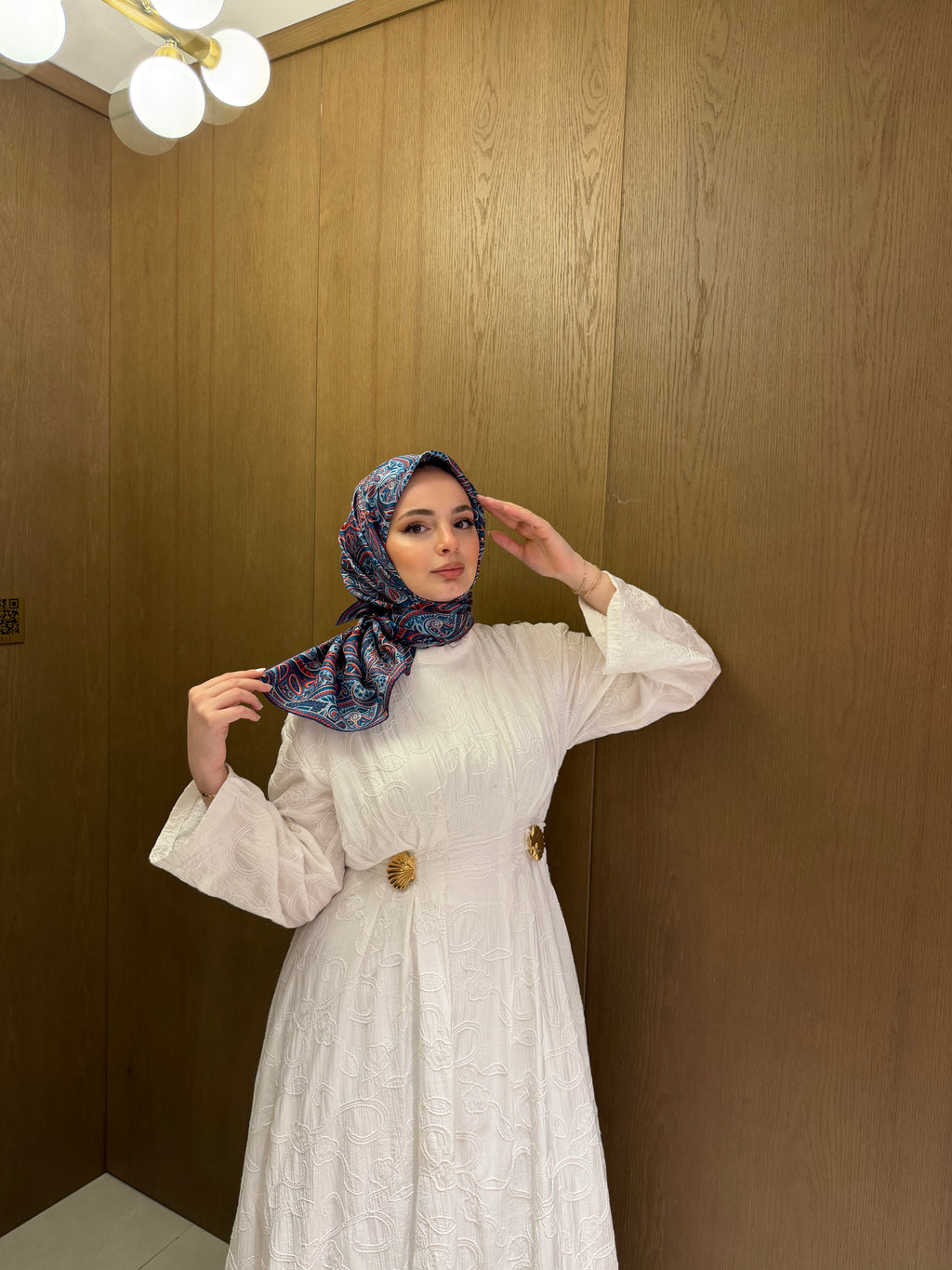 Belli '27 Kış Twill İpek Eşarp Kot Mavi