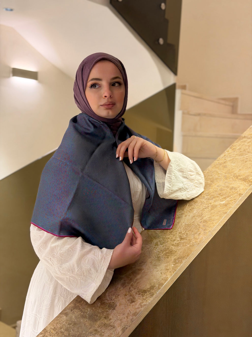 Belli'27 Kış Twill İpek Eşarp Turkuaz