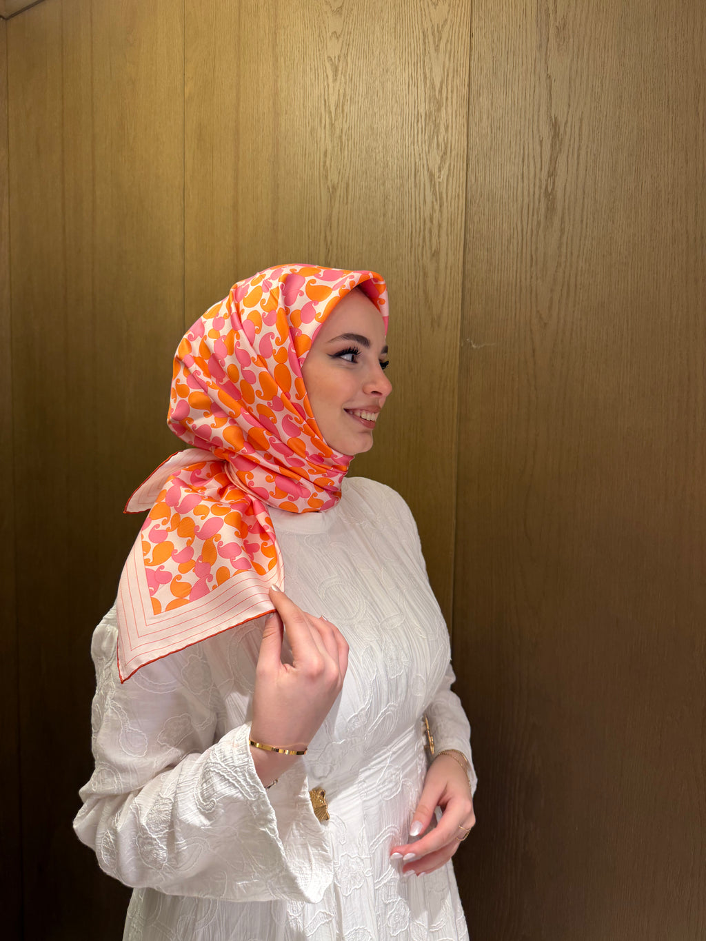 Belli Twill İpek Eşarp Pudra