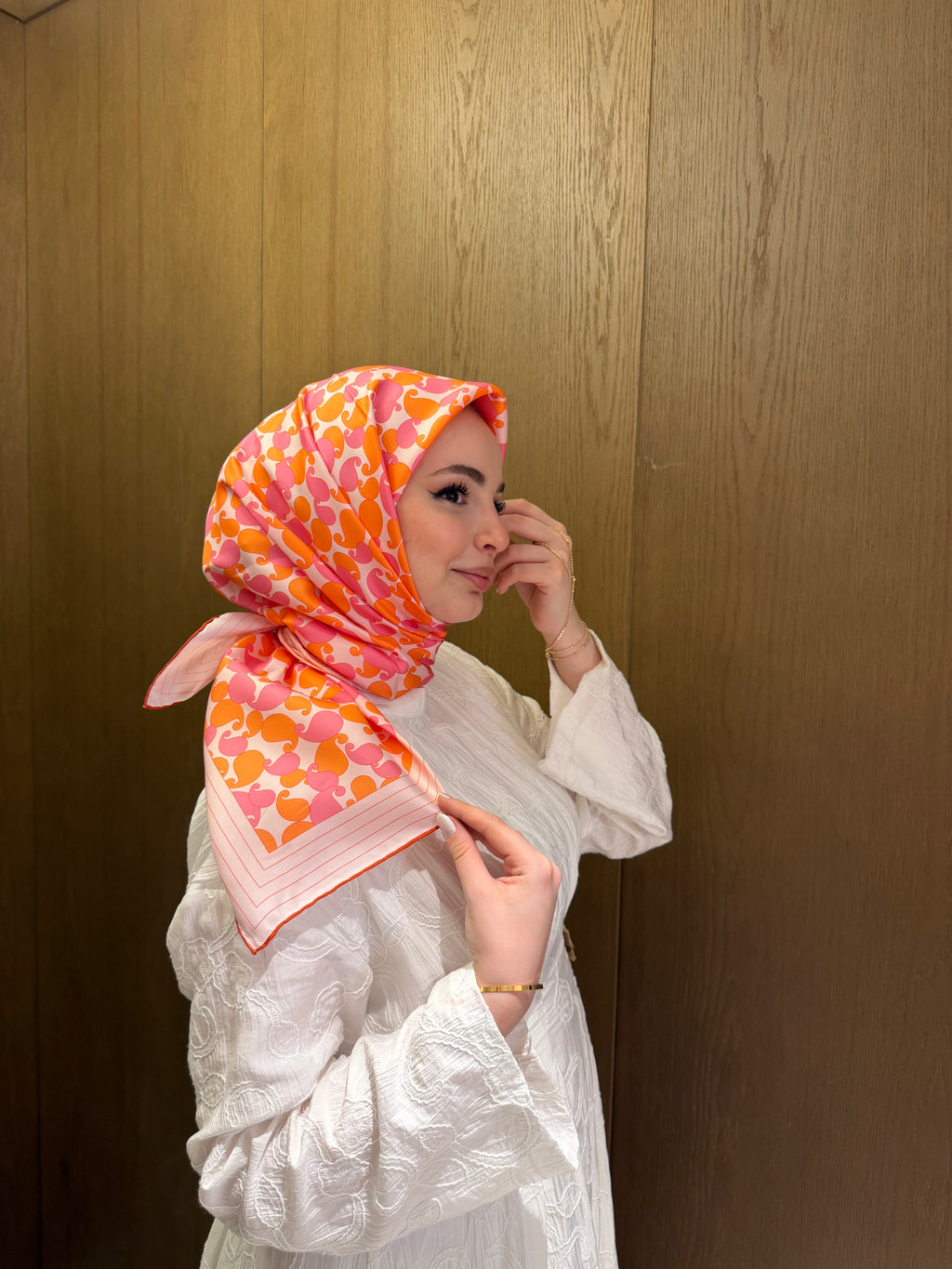Belli Twill İpek Eşarp Pudra
