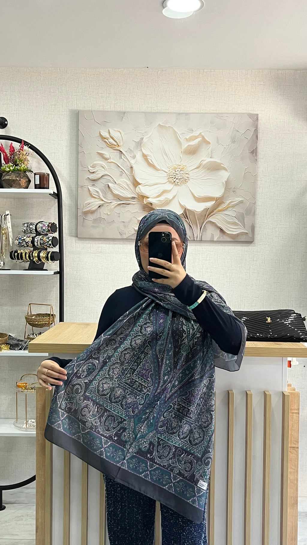 Etro Desen Soft Şal Füme