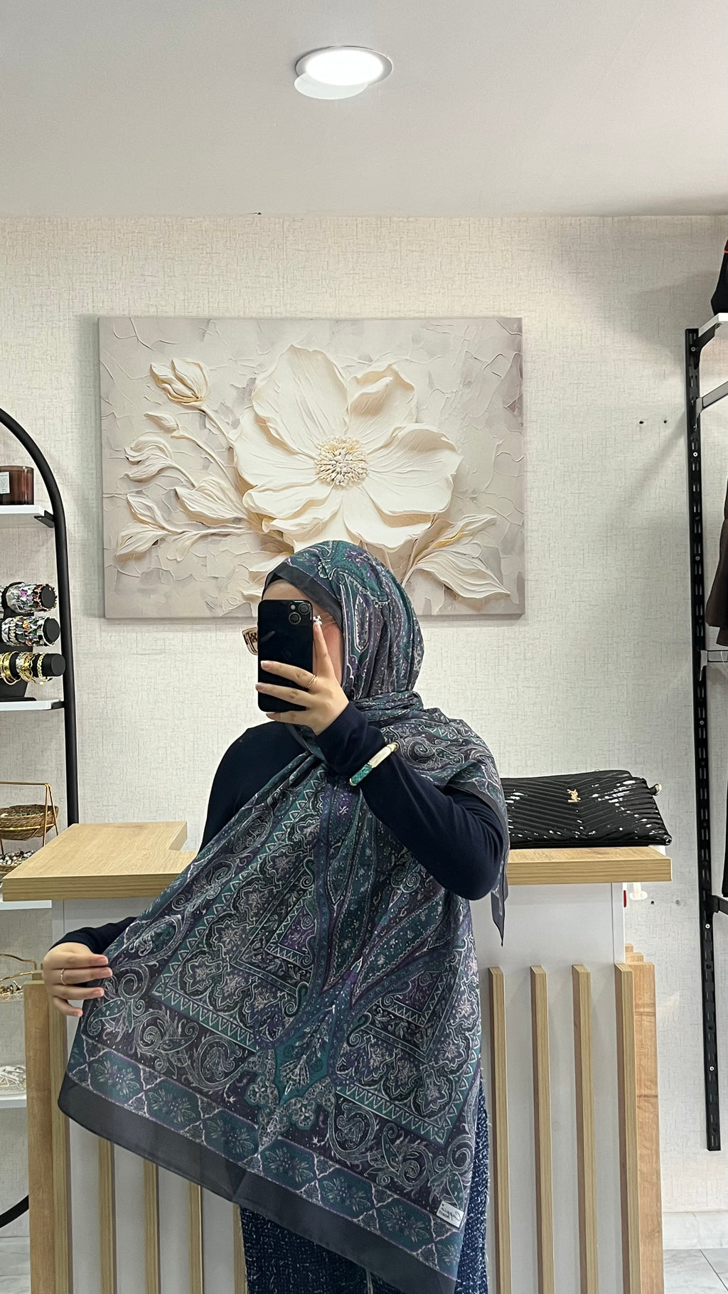 Etro Desen Soft Şal Füme