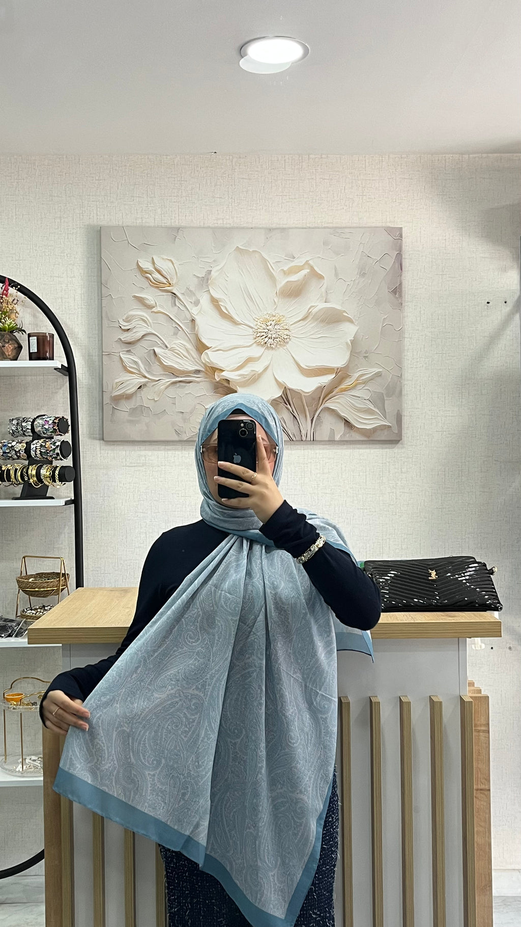 Etro Desen Soft Şal Bebe Mavi