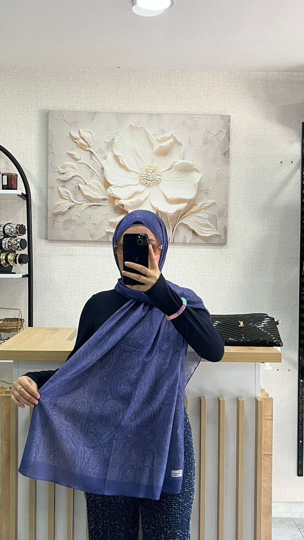 Etro Desen Soft Şal Morcivert