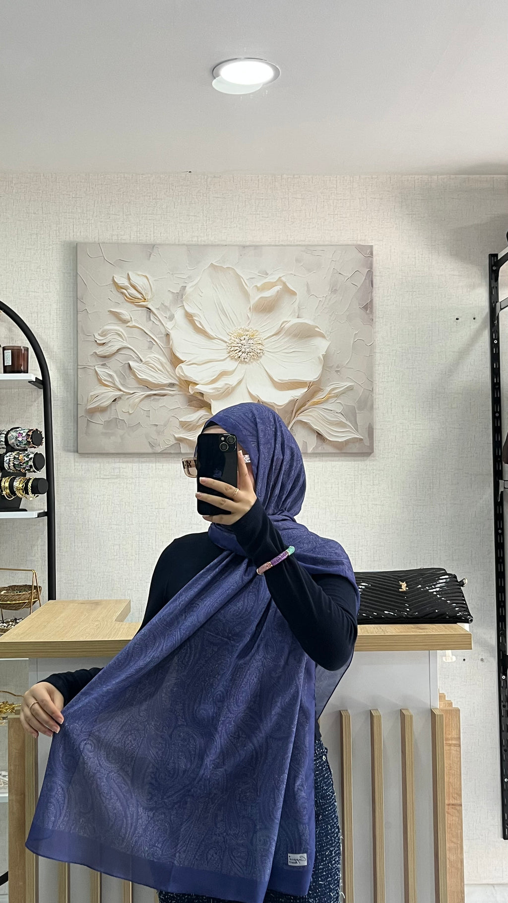 Etro Desen Soft Şal Morcivert