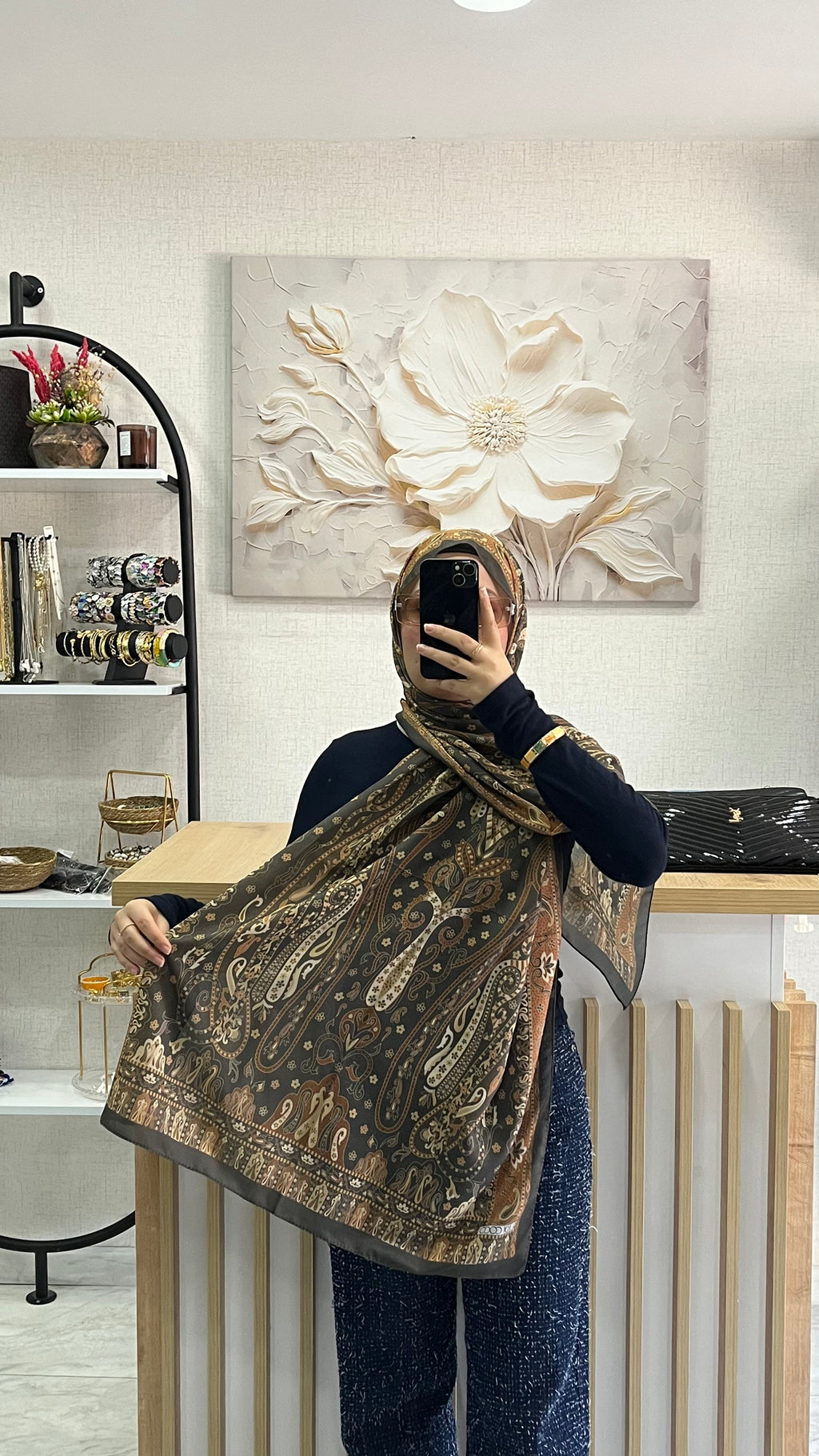 Etro Desen Soft Şal Askeri Haki