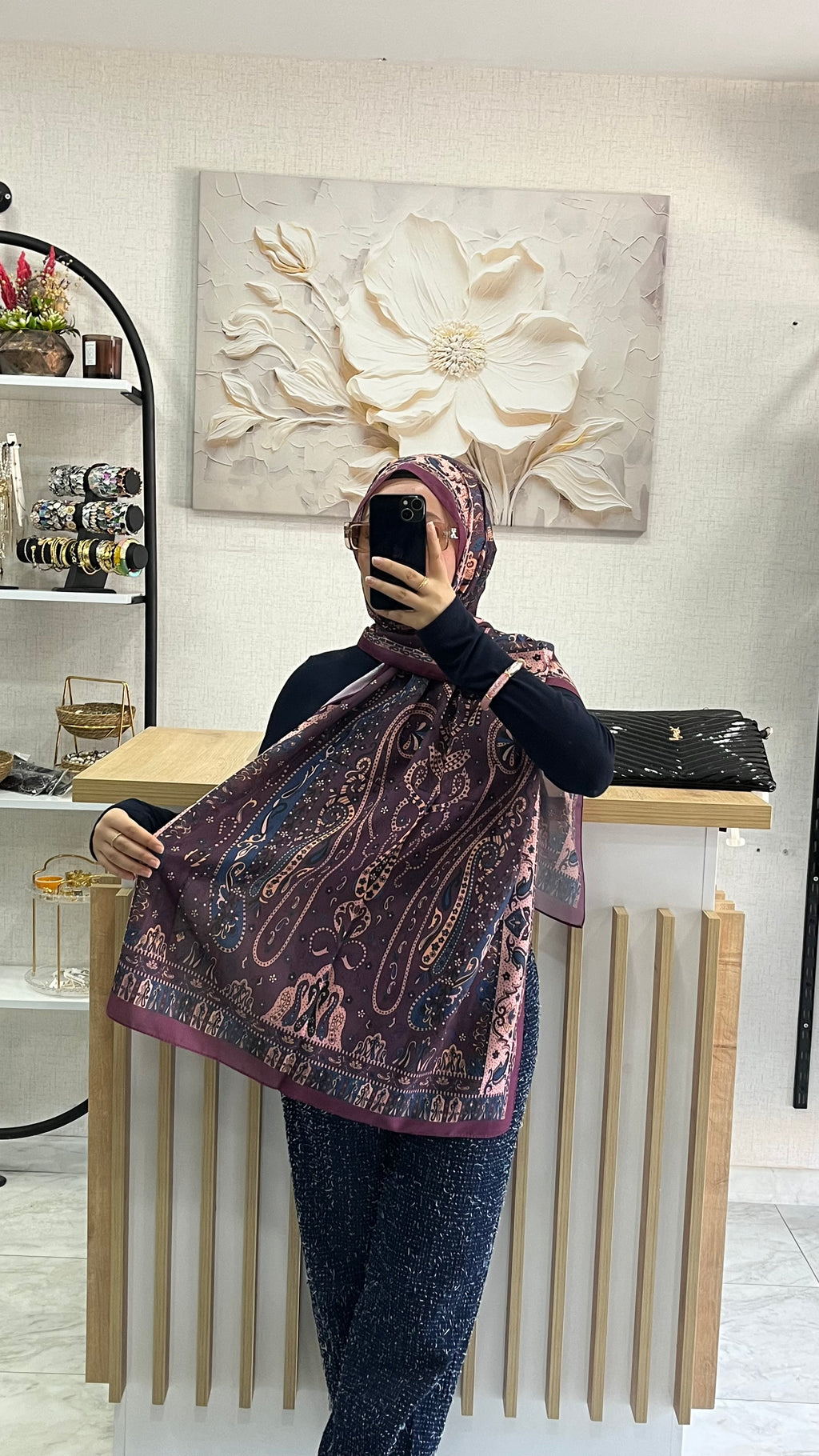 Etro Desen Soft Şal Mürdüm