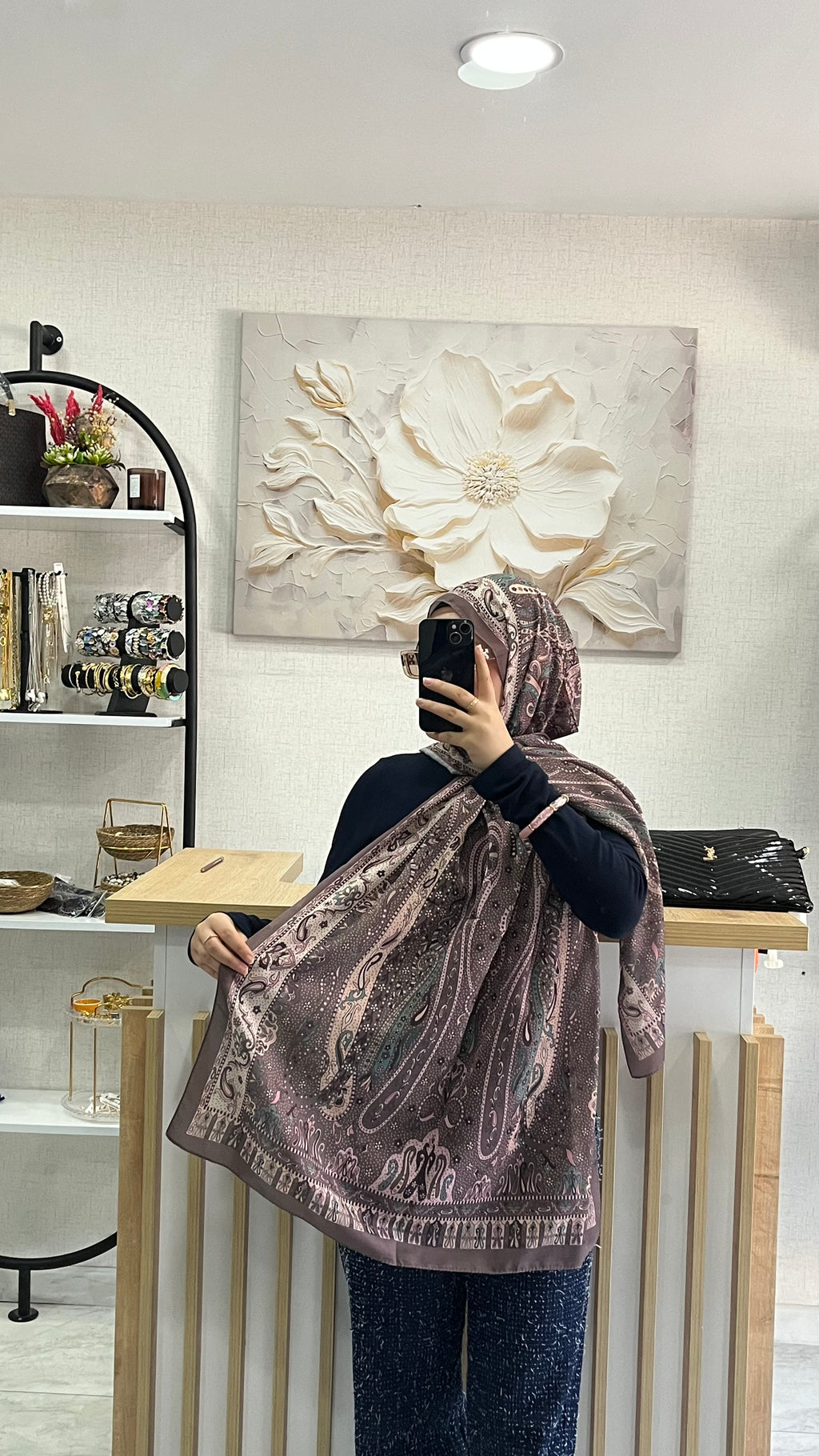 Etro Desen Soft Şal Sütlü Kahve