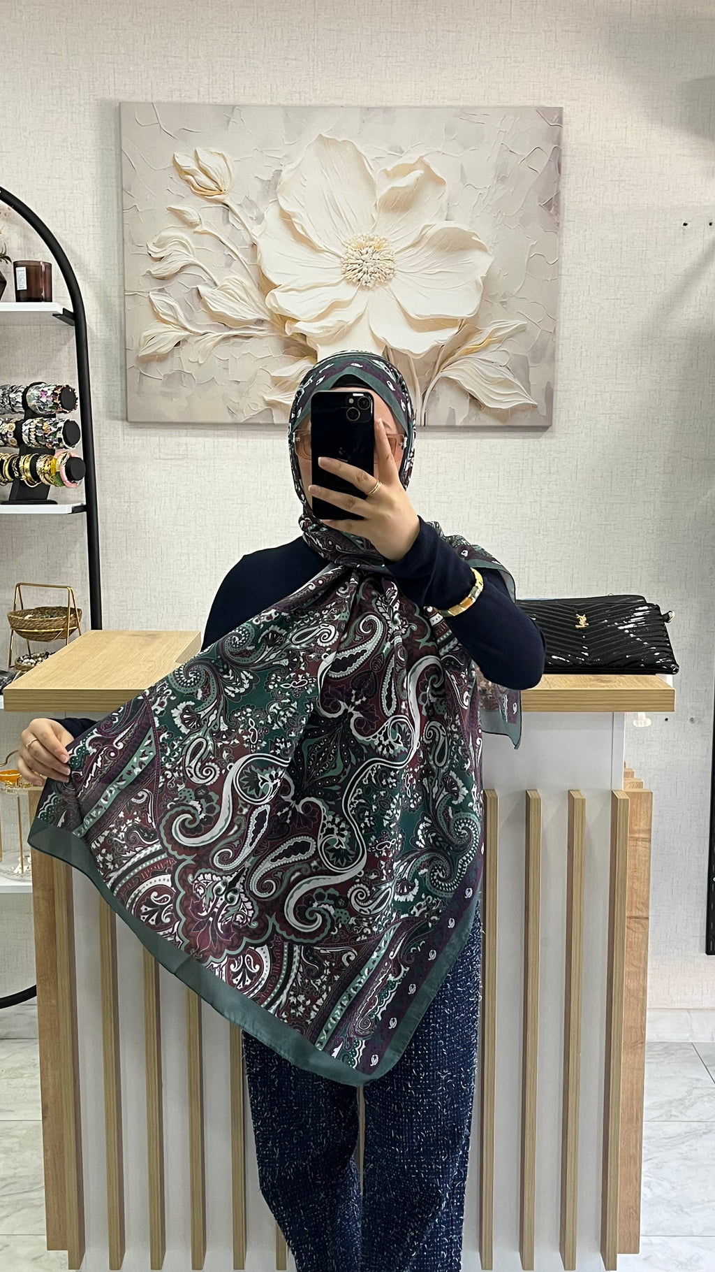 Etro Desen Soft Şal Yeşil