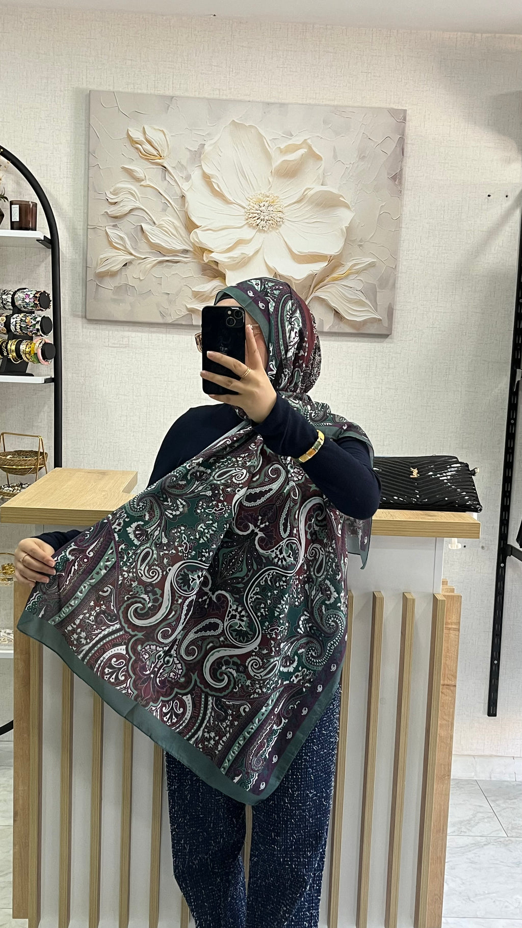 Etro Desen Soft Şal Yeşil