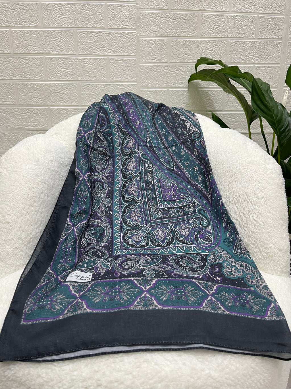 Etro Desen Soft Şal Füme