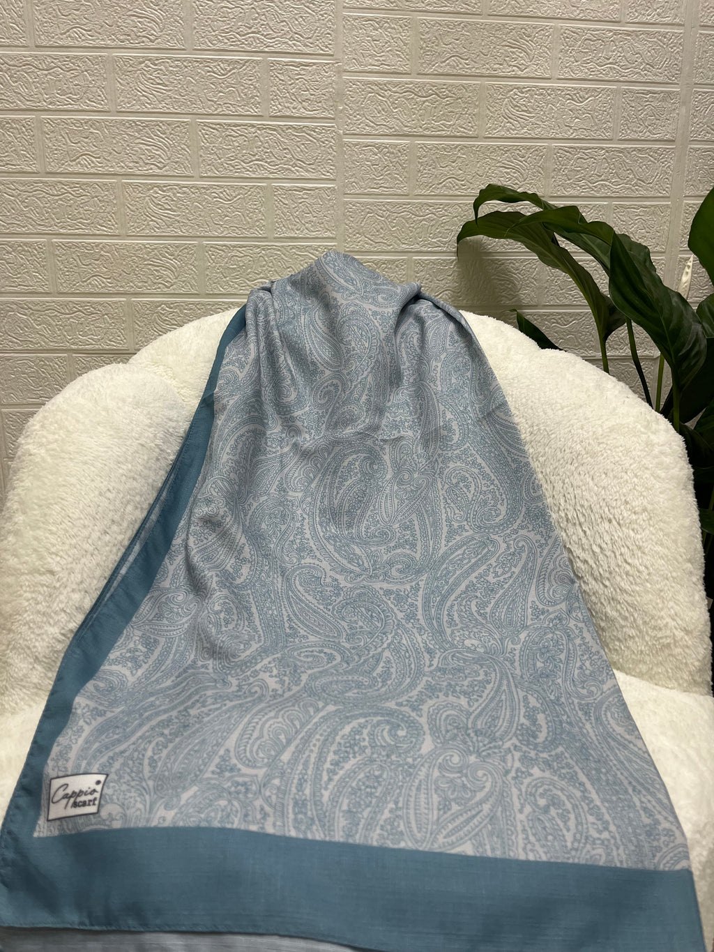 Etro Desen Soft Şal Bebe Mavi