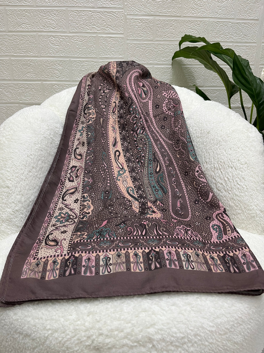 Etro Desen Soft Şal Sütlü Kahve