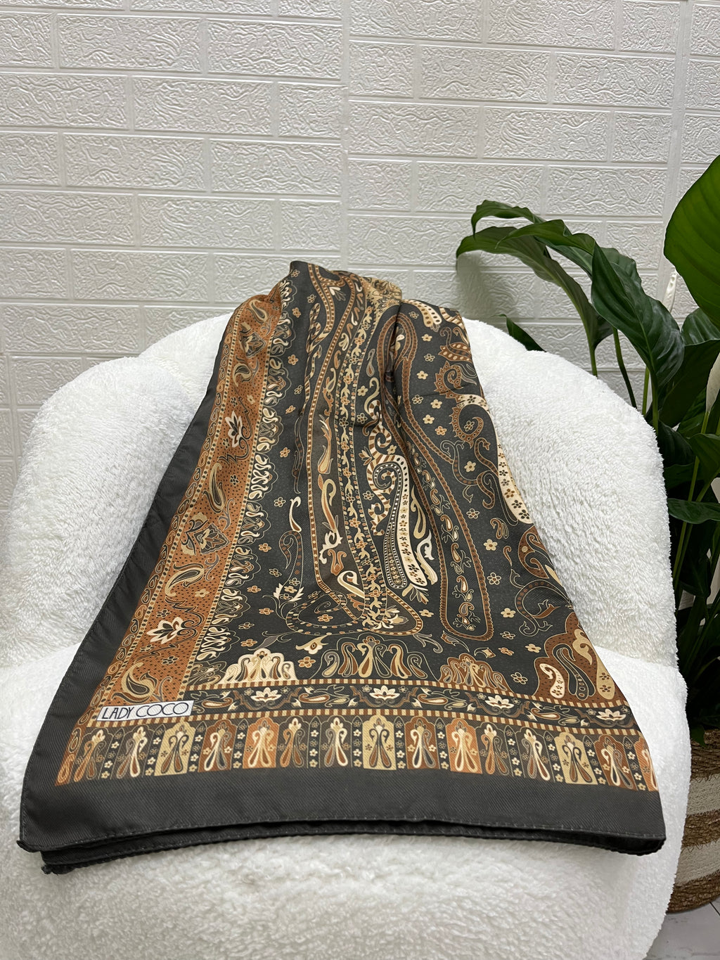 Etro Desen Soft Şal Askeri Haki