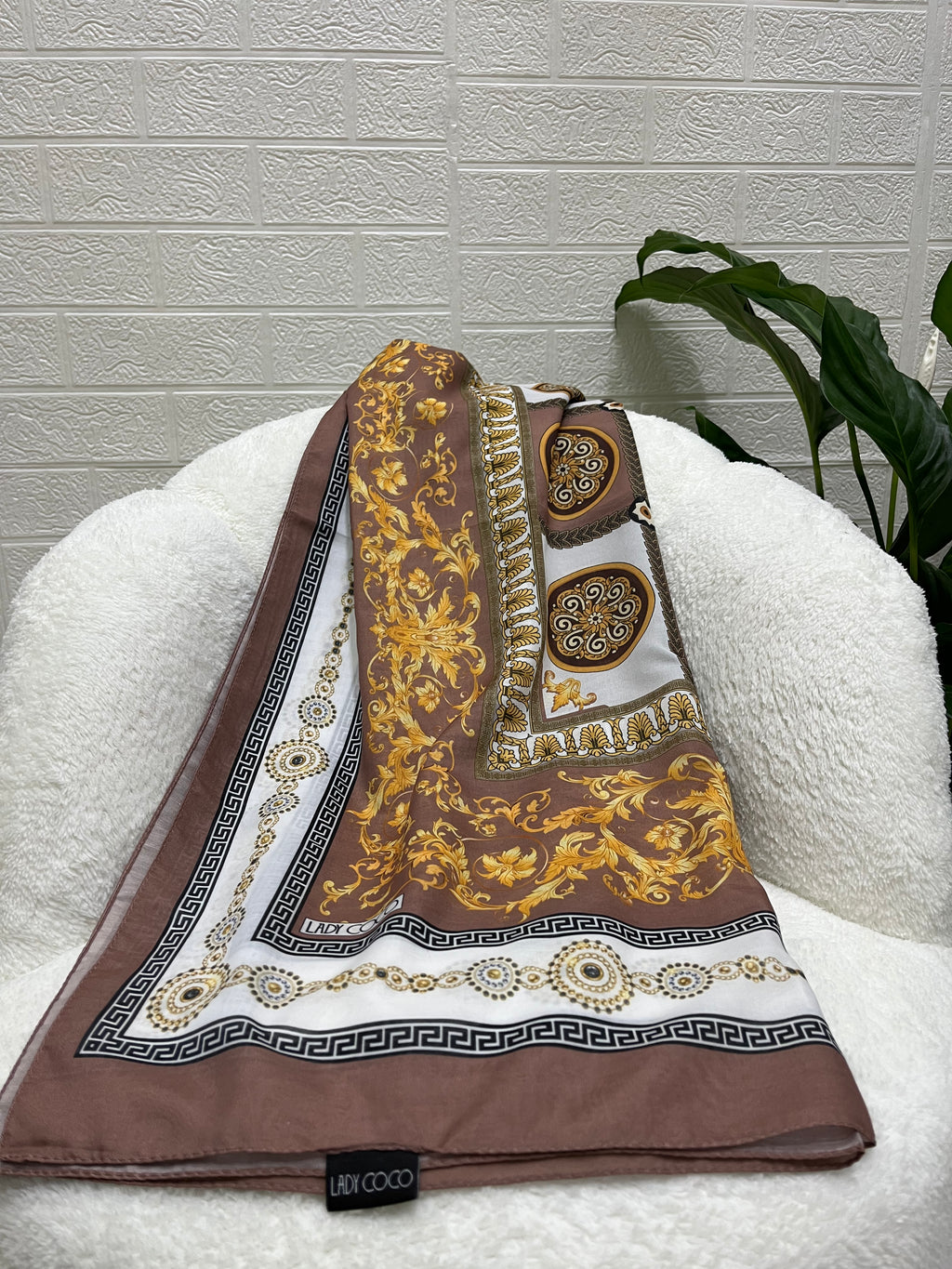 Etro Desen Soft Şal Açık Kahve