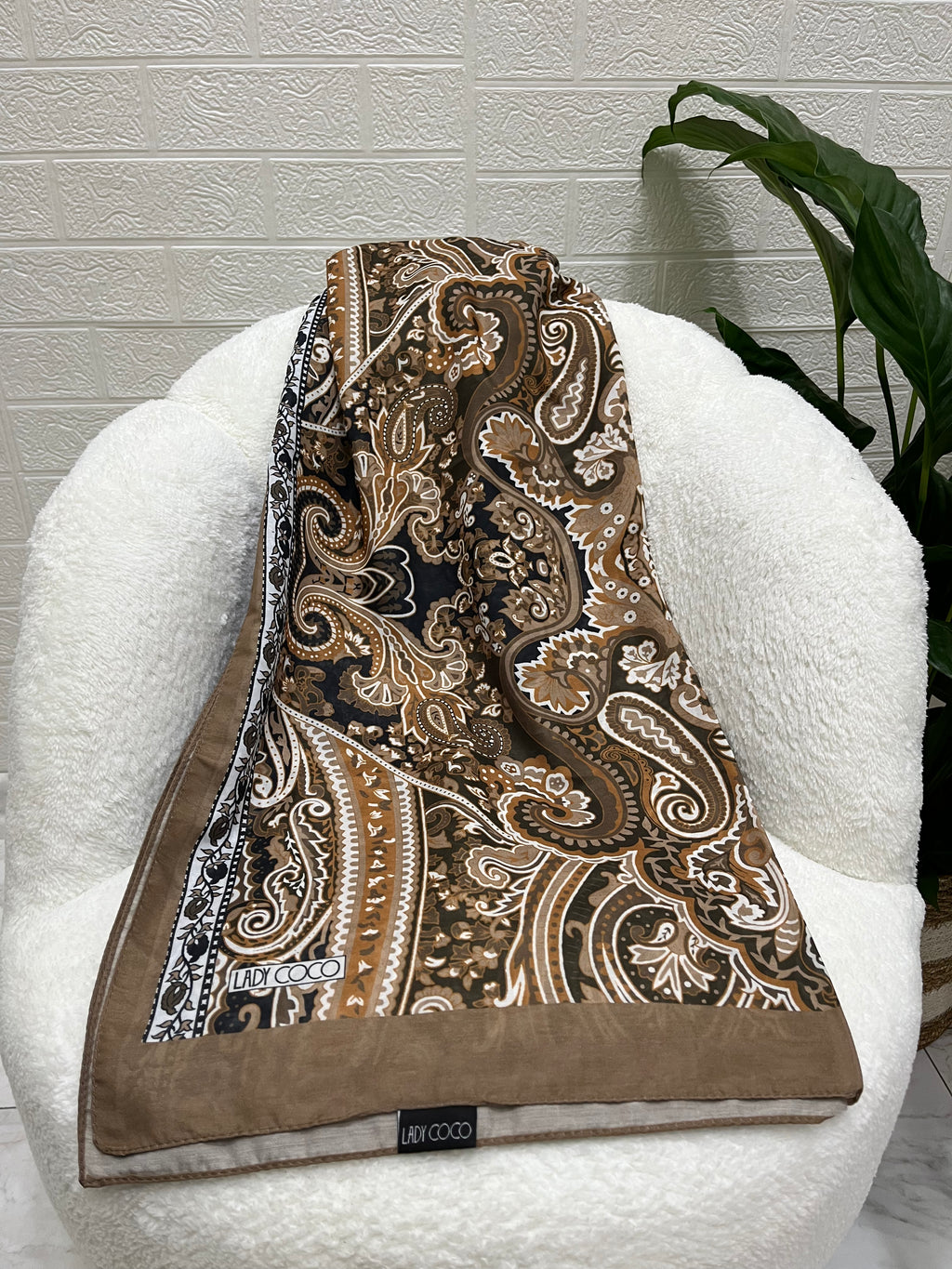 Etro Desen Soft Şal Hardal