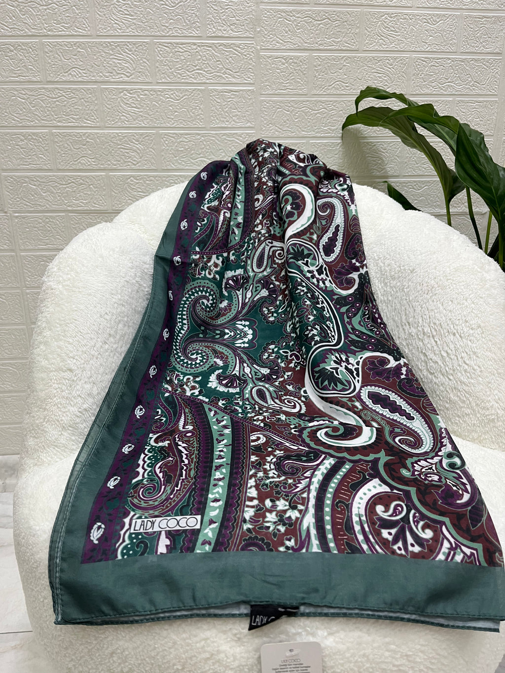 Etro Desen Soft Şal Yeşil