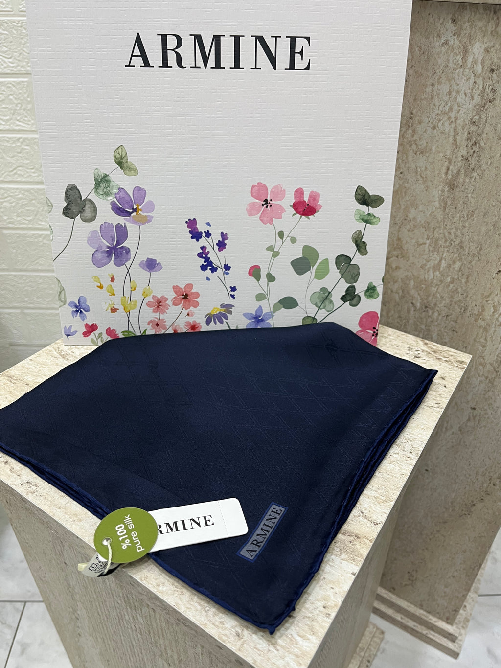 Armine Jakar Twill İpek Lacivert