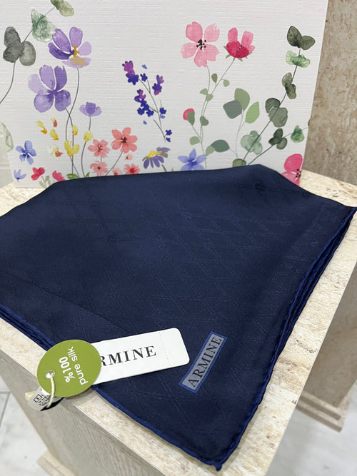 Armine Jakar Twill İpek Lacivert