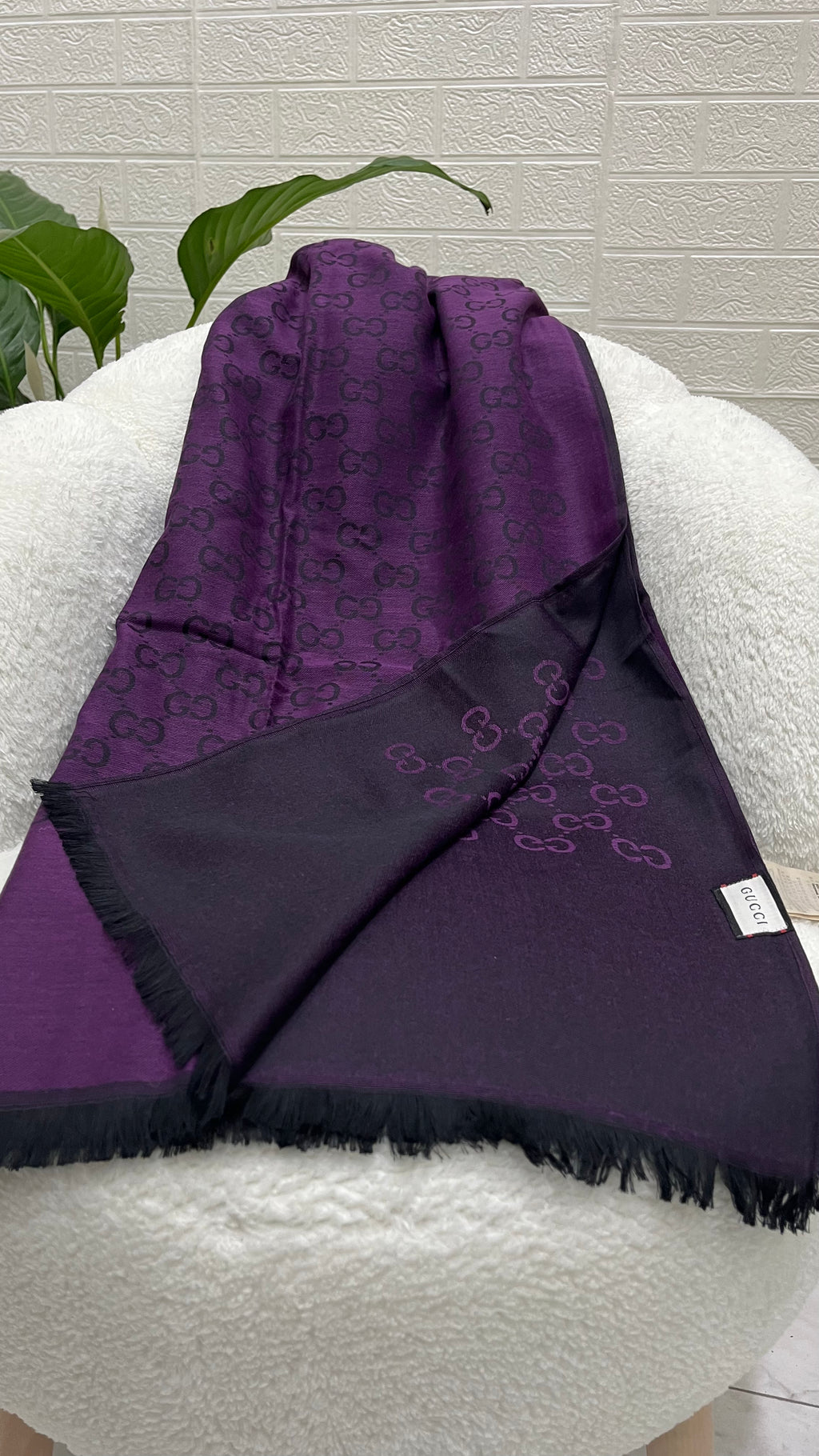 İthal Yün Pamuk Şal Mürdüm