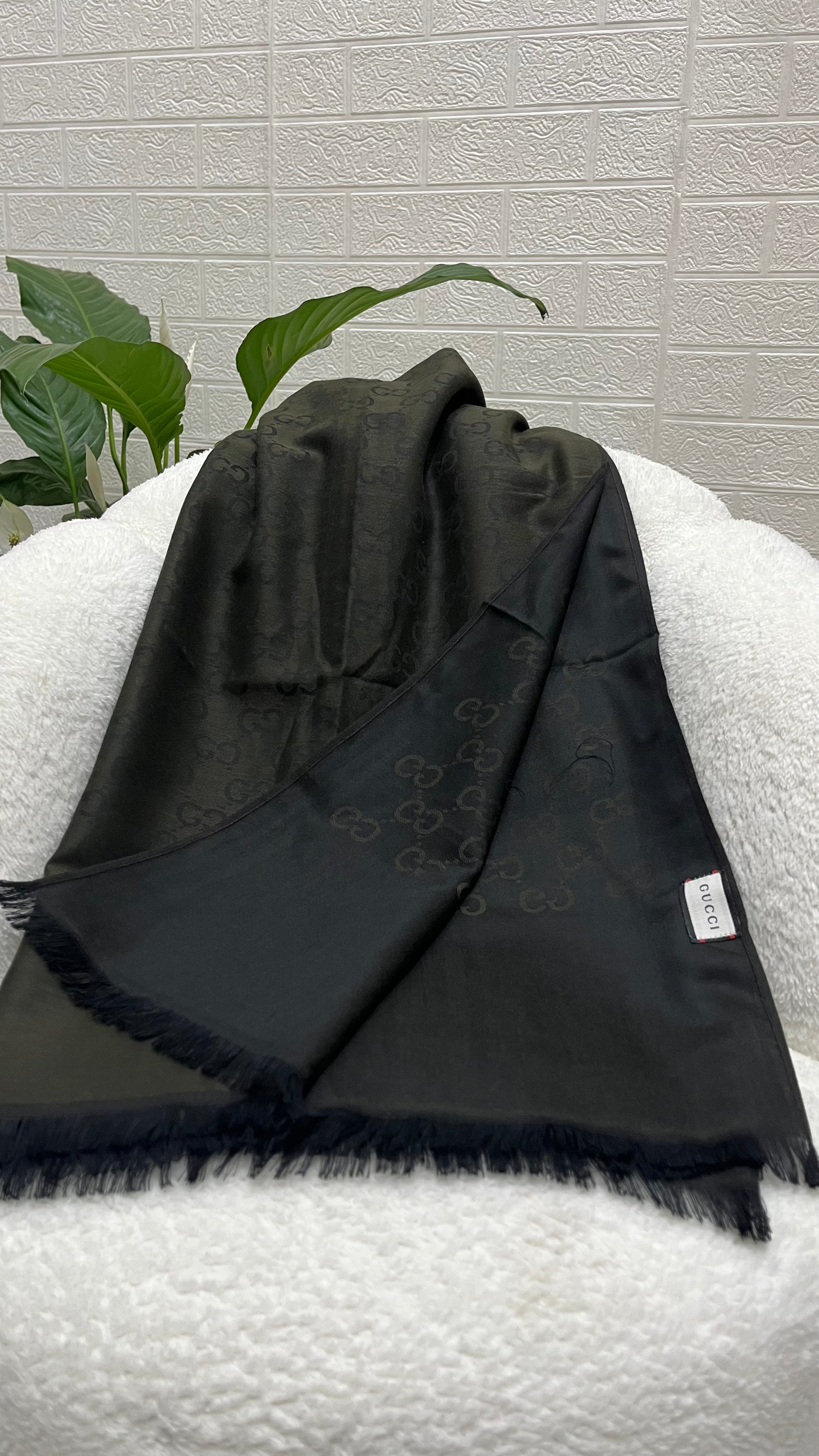 İthal Yün Pamuk Şal G Desen Haki