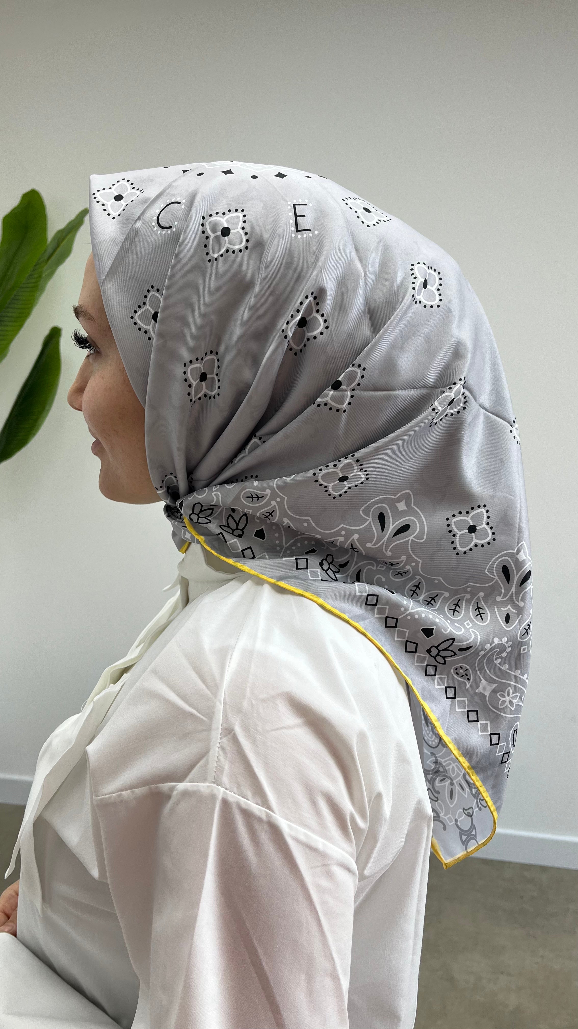 İthal Çift Taraflı Twill İpek Eşarp