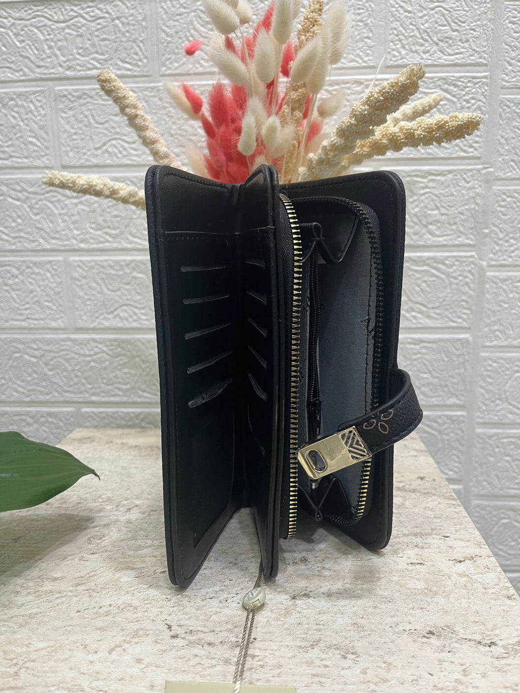 Acı Kahve Monogram Desen Cüzdan